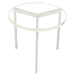 1966 Gordon Bunshaft 
Davis Allen Stainless Steel Side Table with Glass Top