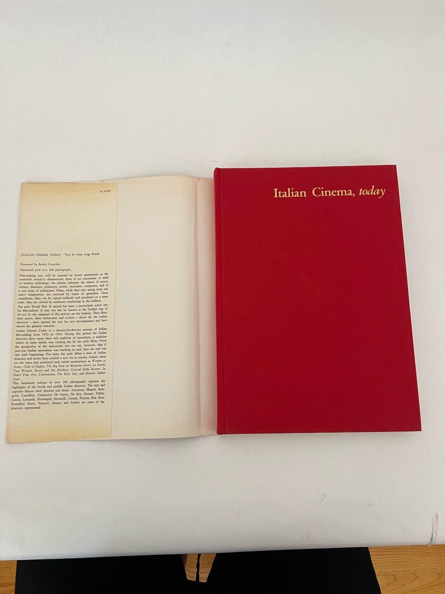 1966 Italian Cinema Today by Gian Luigi Rondi First Edition In Good Condition For Sale In North Hollywood, CA