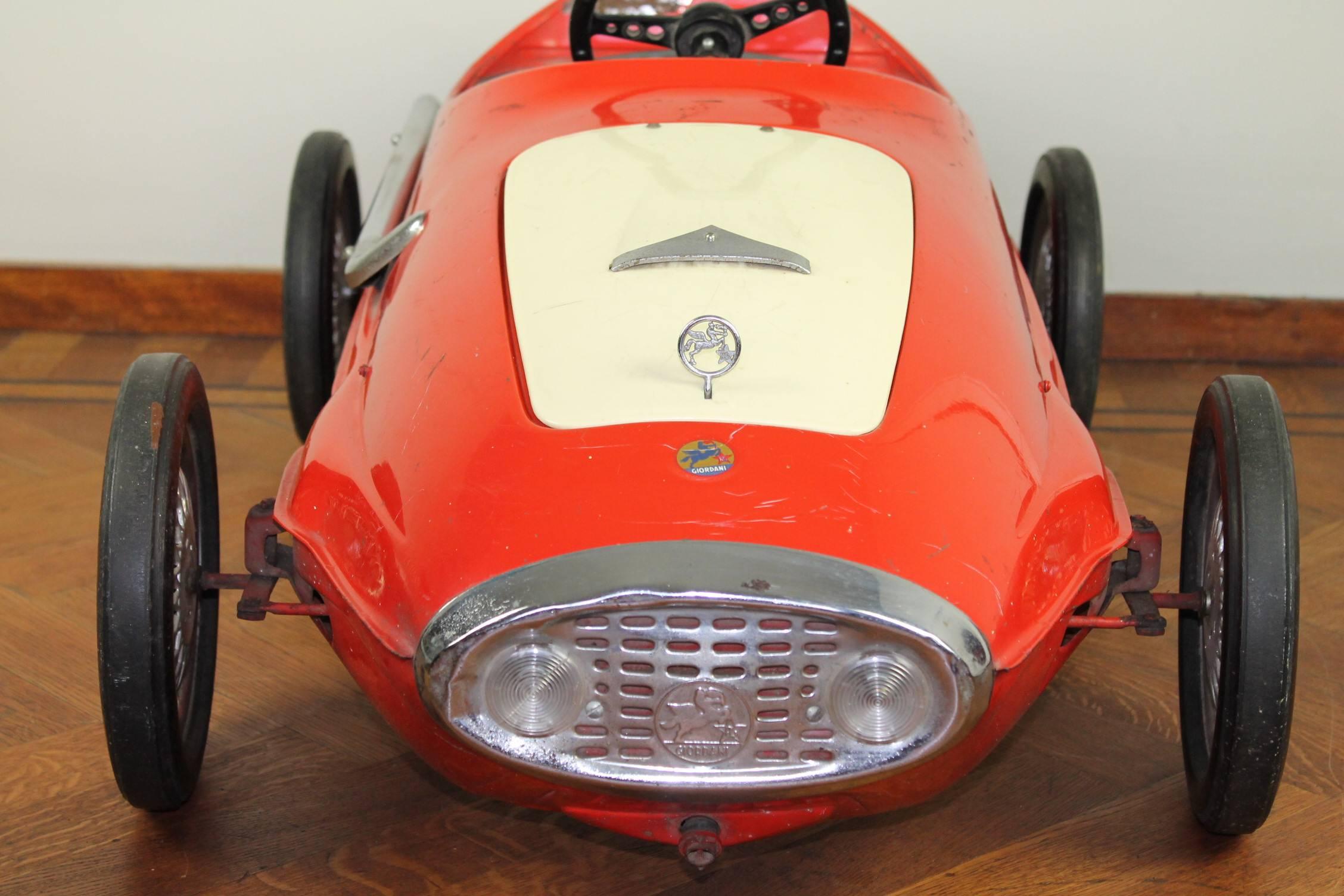 1966 Italian Giordani Pedal Car Racer, Auto Sprint 1100 M-MR 1