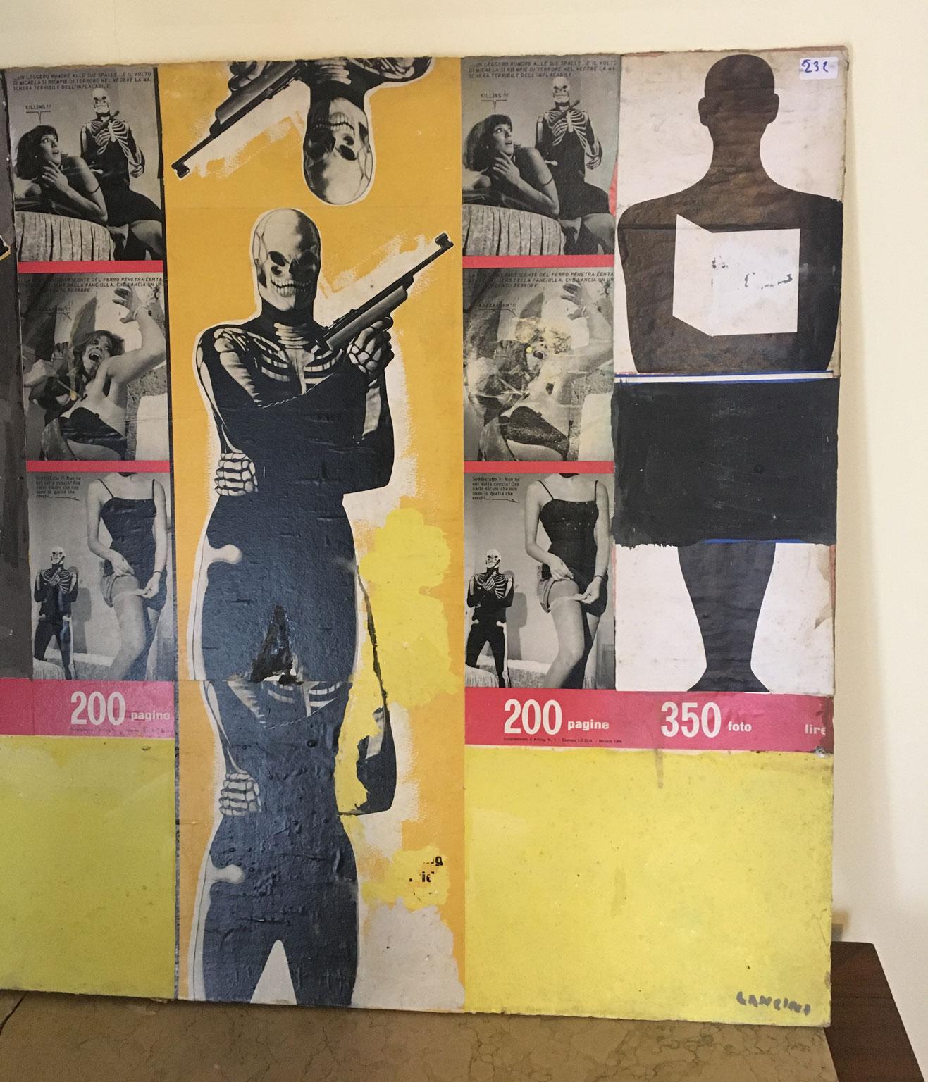 1966 Italien Abstrakte Malerei und Papier Collage von Ermete Lancini  im Angebot 8