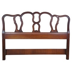 Vintage 1966 Mid Century Drexel French Walnut Bordeaux Full Bed Headboard 206-540