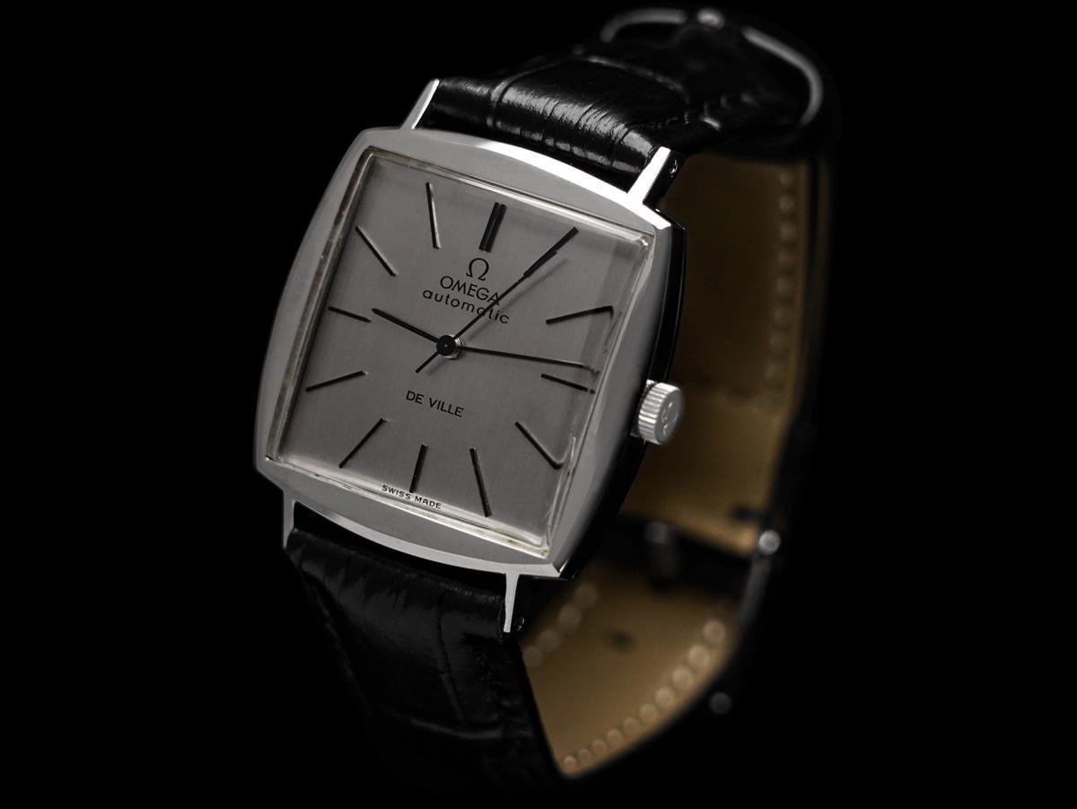 1966 Omega De Ville Vintage Mens Automatic Classic Retro Watch - Stainless Steel In Good Condition For Sale In Suwanee, GA