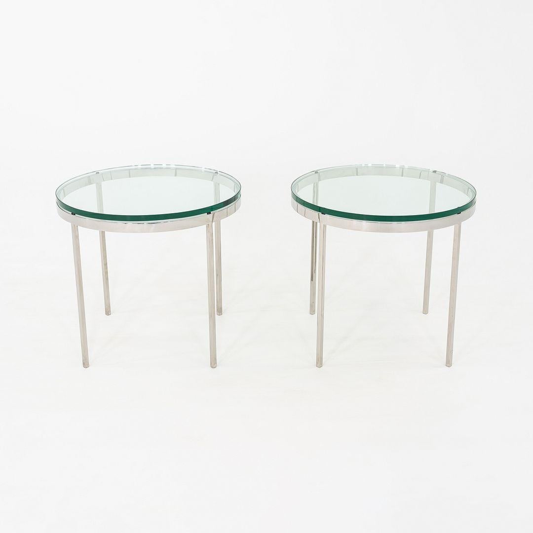 Paire de tables d'appoint Gordon Bunshaft et Davis Allen de SOM en verre et acier de 1966 en vente 4