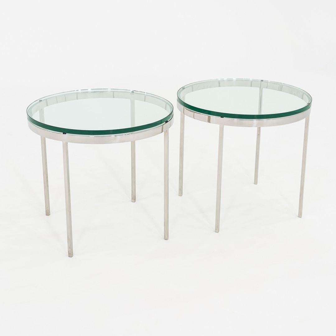 Paire de tables d'appoint Gordon Bunshaft et Davis Allen de SOM en verre et acier de 1966 en vente 5