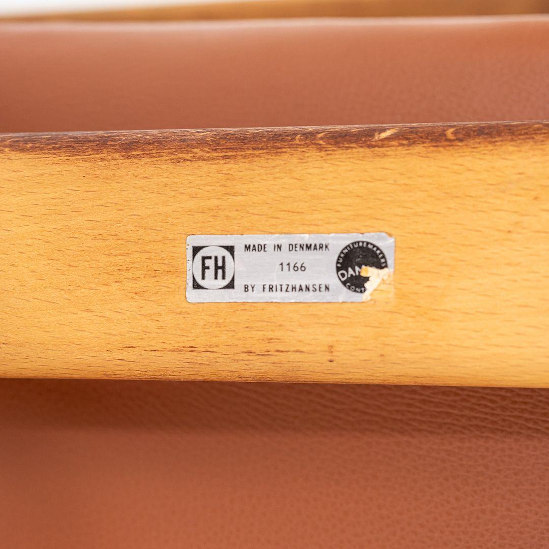 1966 Seltener Serie 4700 Stuhl von Arne Jacobsen für Fritz Hansen in Cognac Leder im Angebot 5