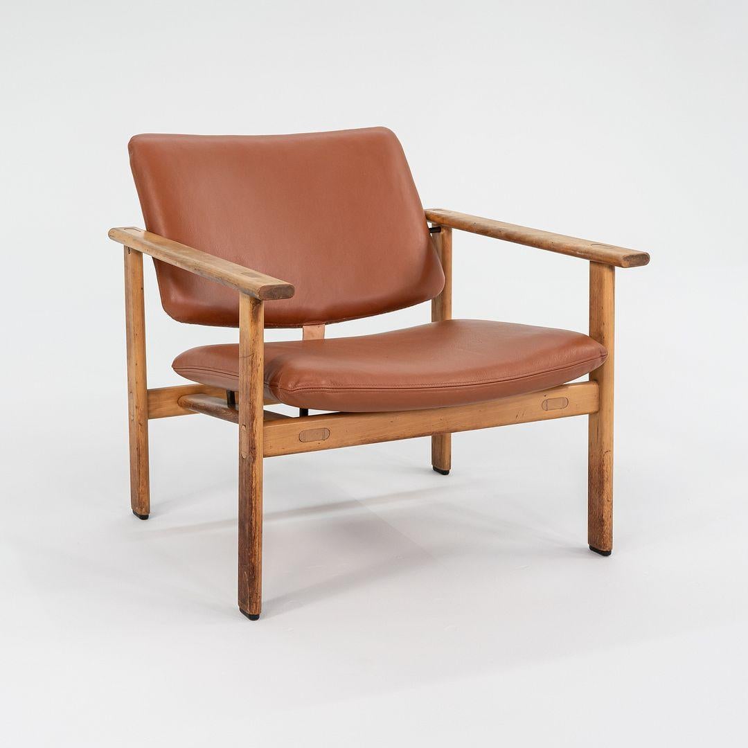 1966 Seltener Serie 4700 Stuhl von Arne Jacobsen für Fritz Hansen in Cognac Leder im Angebot 2