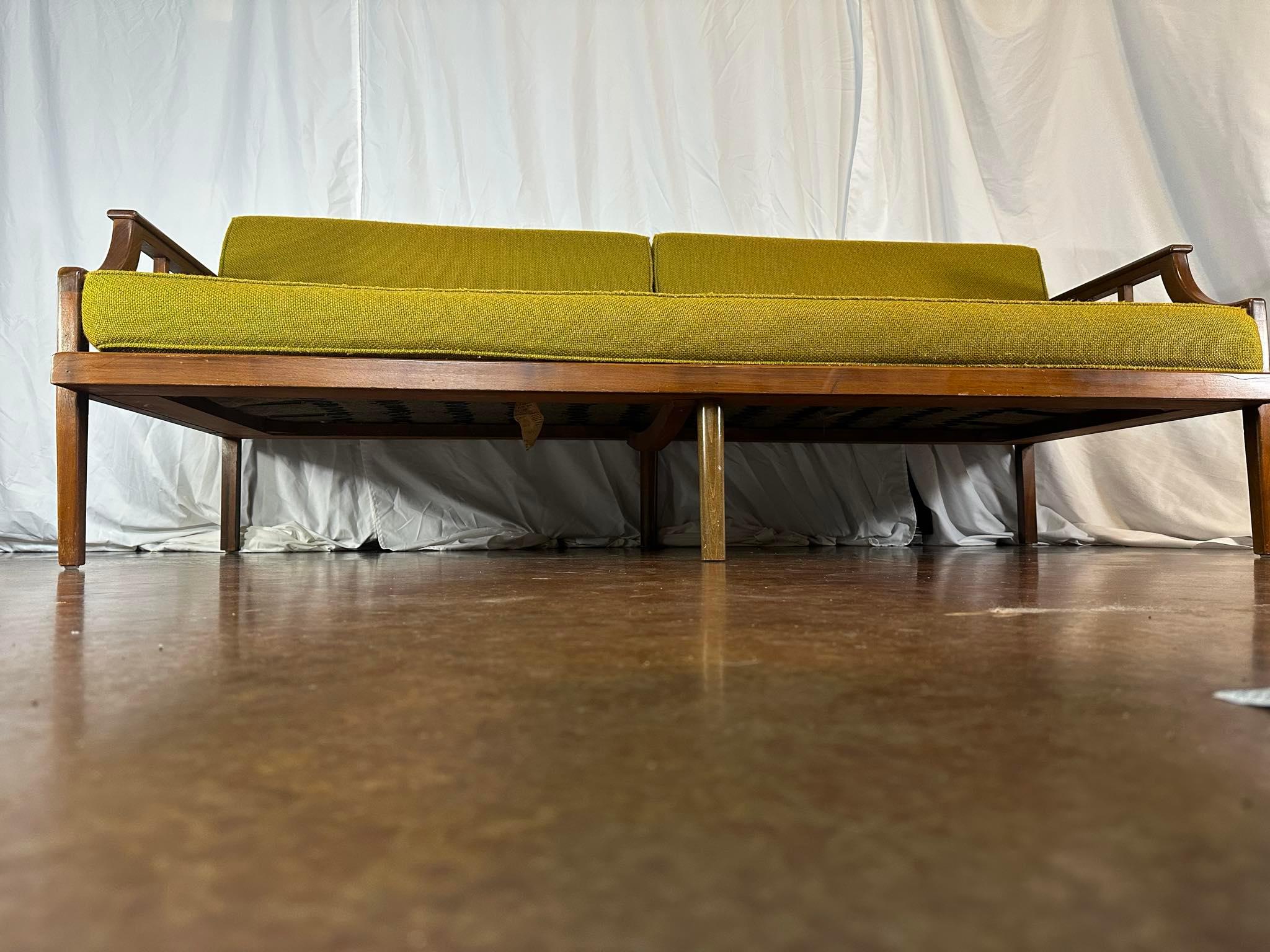 1966 Teak Green Sofa / Loveseat / Daybed For Sale 6