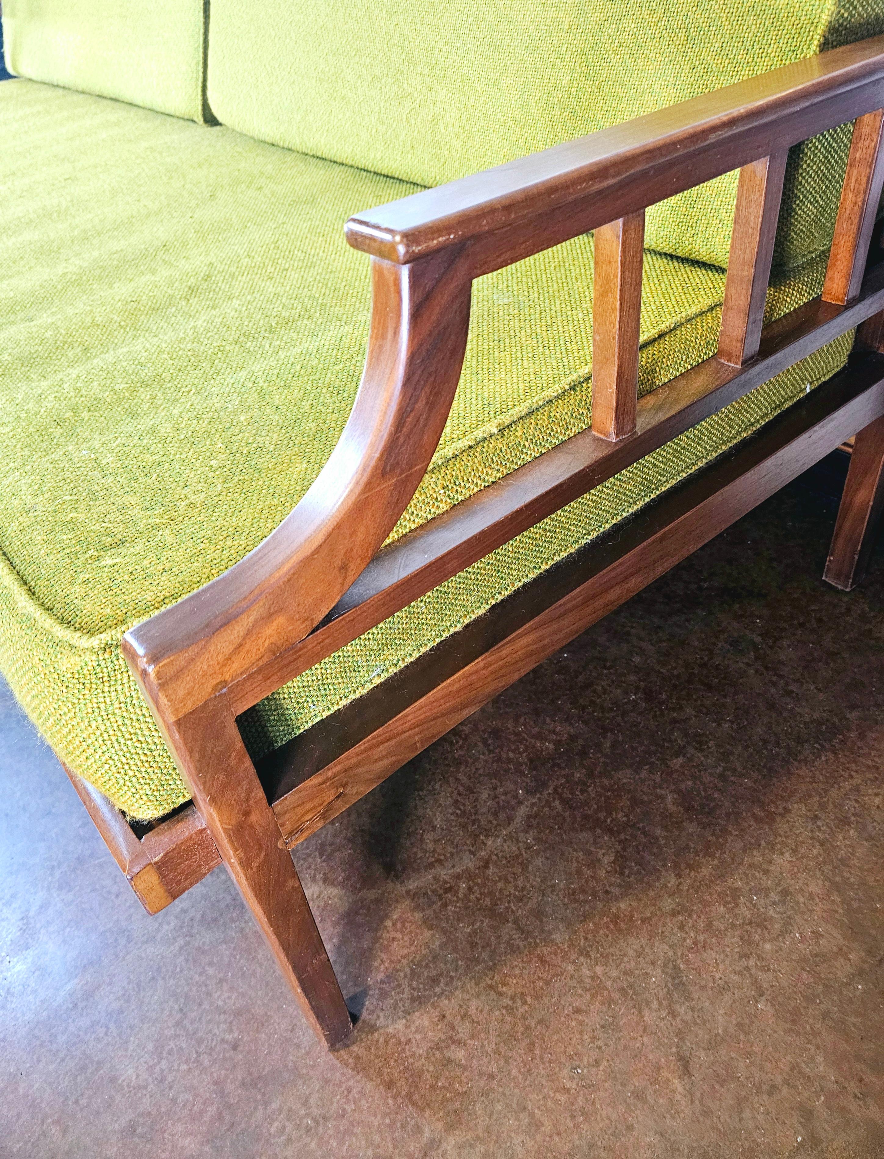 1966 Teak Green Sofa / Loveseat / Daybed For Sale 8