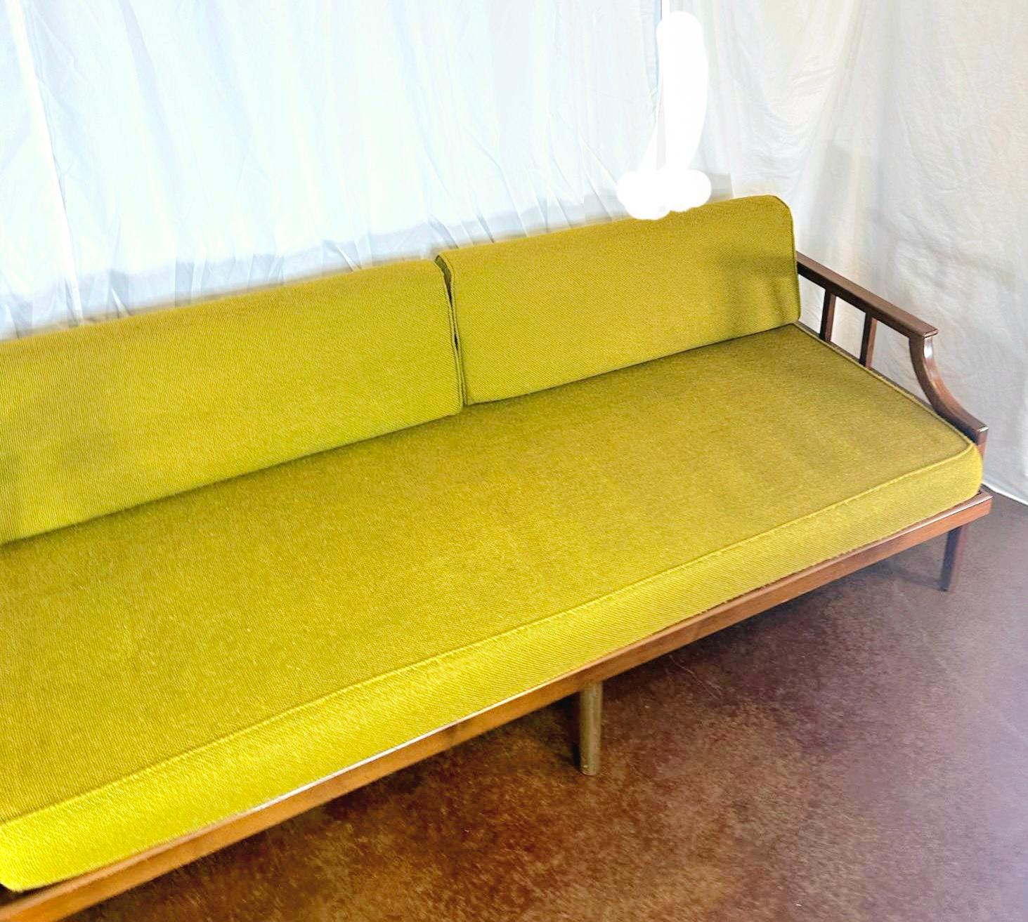 American 1966 Teak Green Sofa / Loveseat / Daybed For Sale