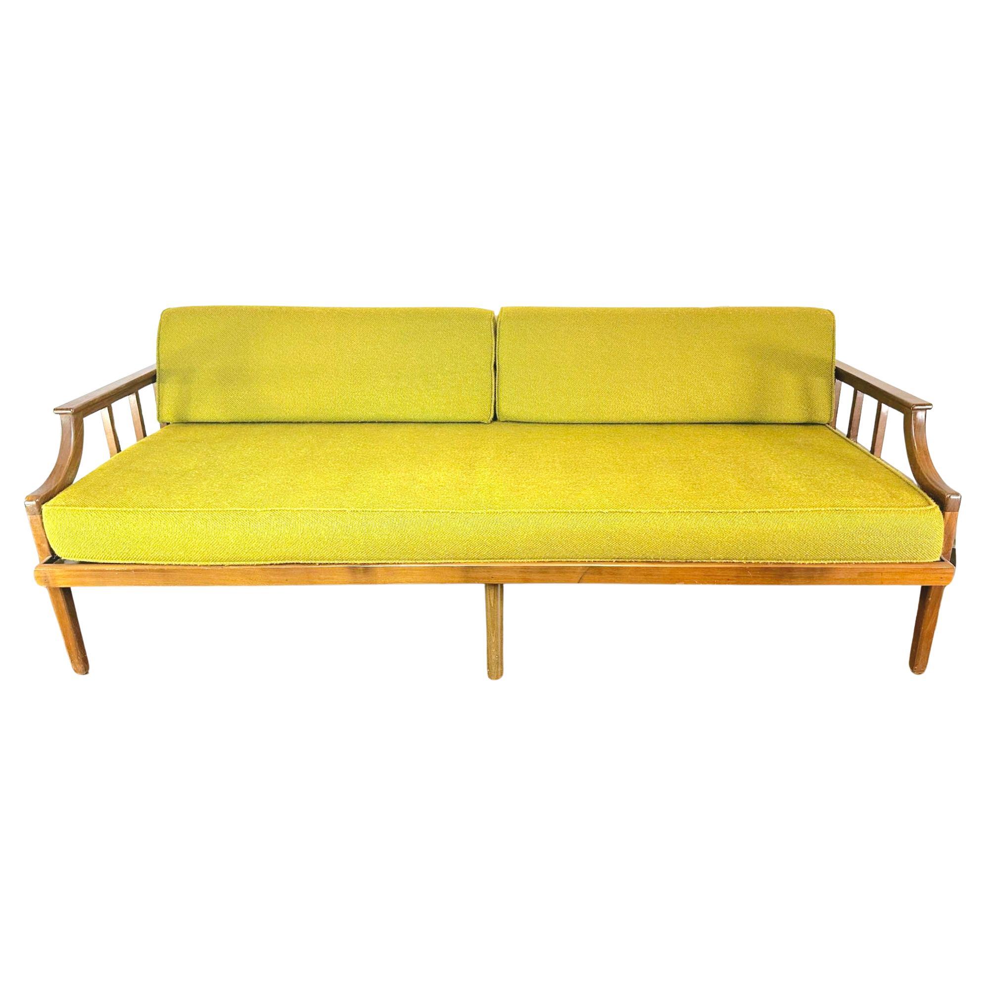 1966 Teak Green Sofa / Loveseat / Daybed For Sale
