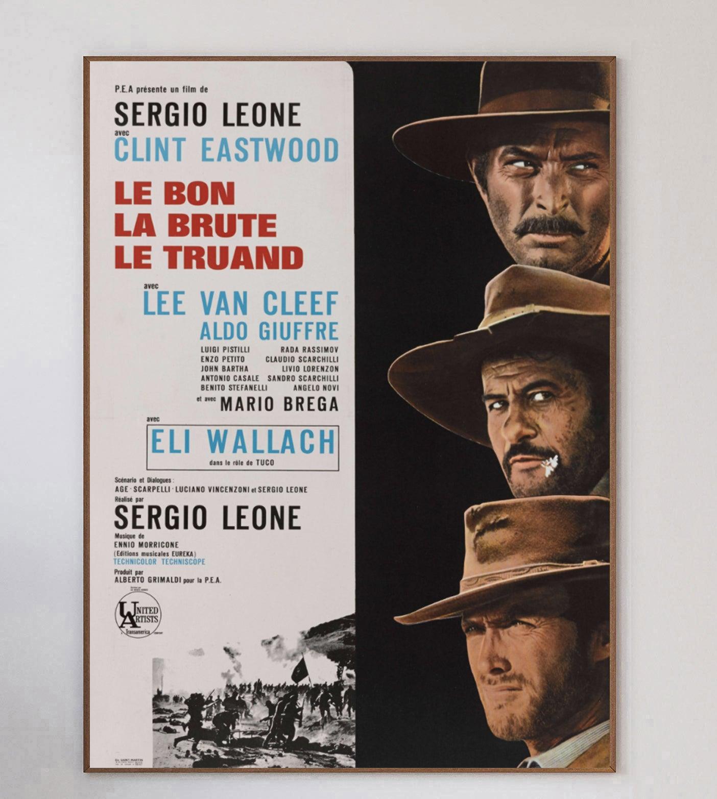Le bon, la brute et le truand est un western spaghetti épique italien de 1966 réalisé par Sergio Leone avec Clint Eastwood dans le rôle du bon, Lee Van Cleef dans celui de la brute et Eli Wallach dans celui du truand. Le dernier film de la désormais
