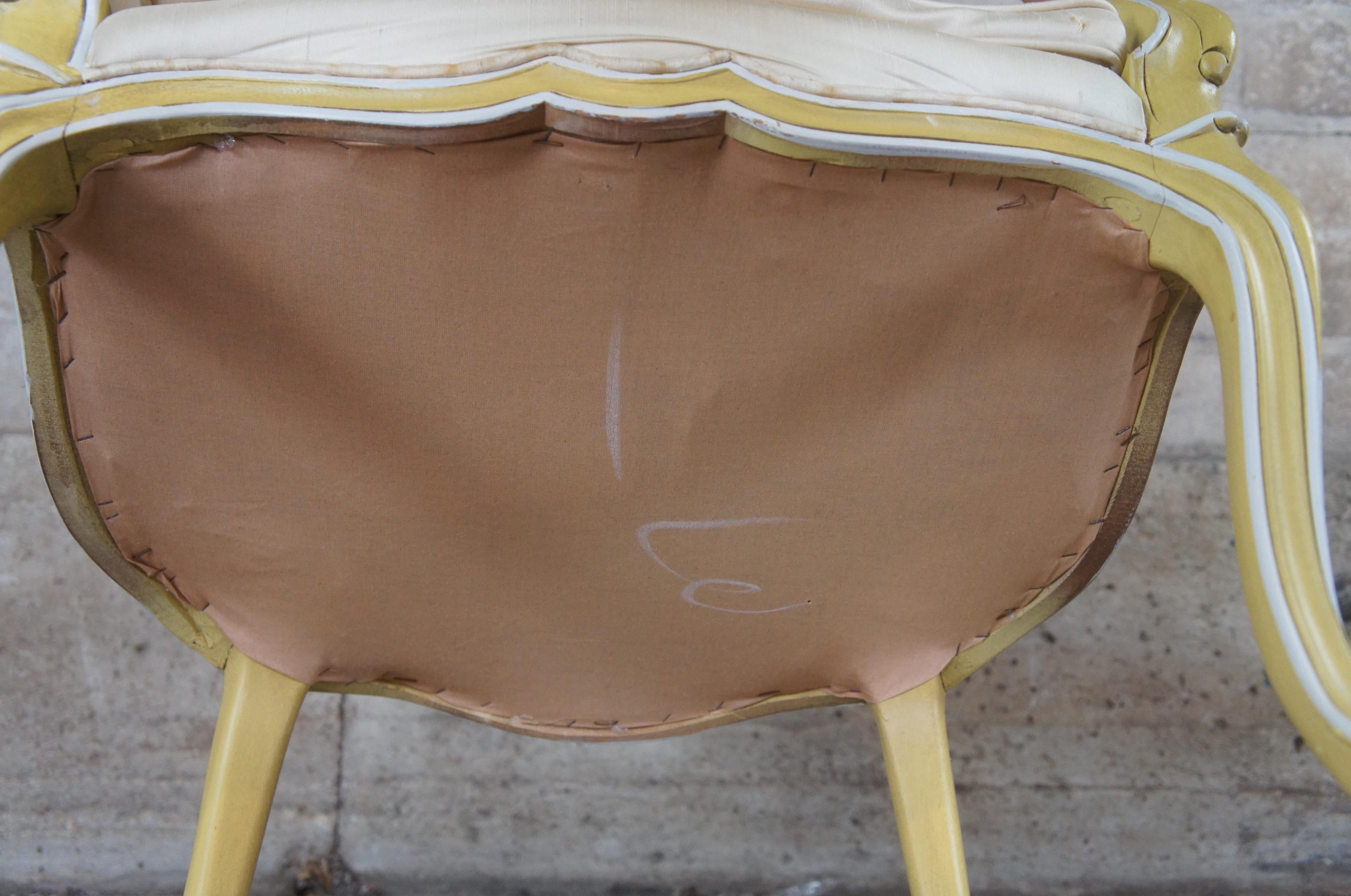 1966 Vintage Hibriten Bernhardt French Provincial Caned Vanity Arm Accent Chair 4