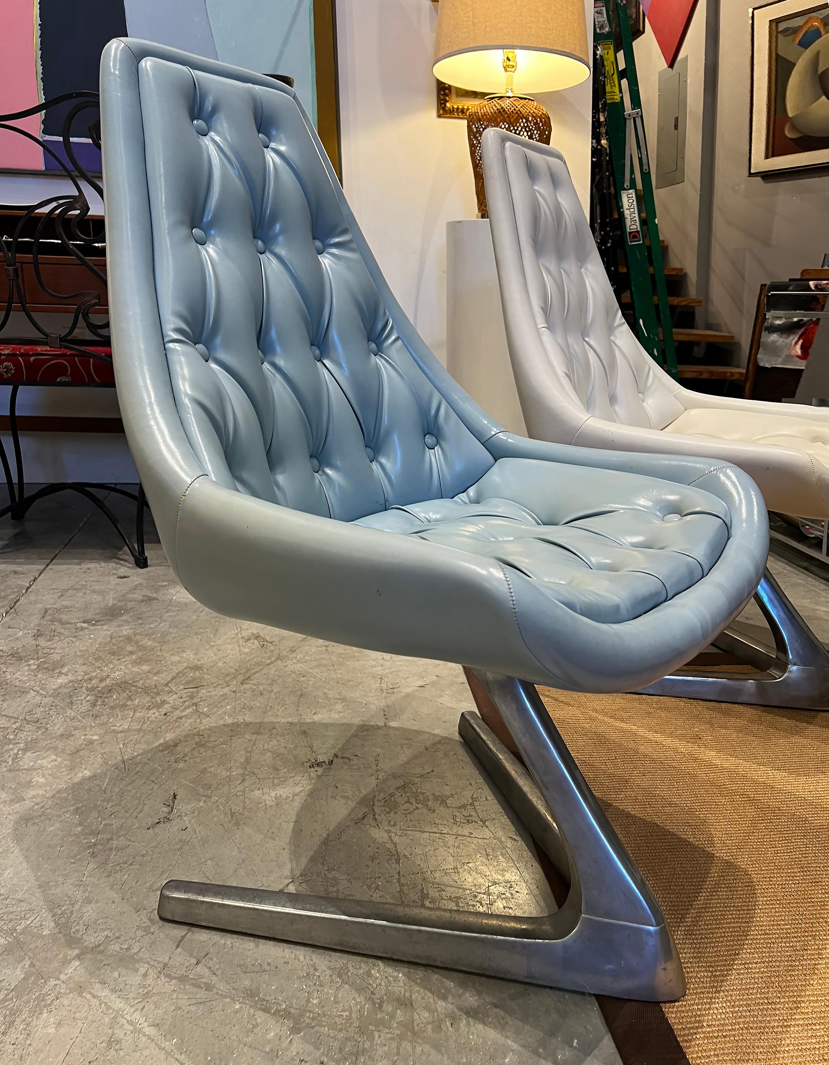 1966 Vladimir Kagan para Chrome Craft, Silla Unicornio Sculpta en venta 5