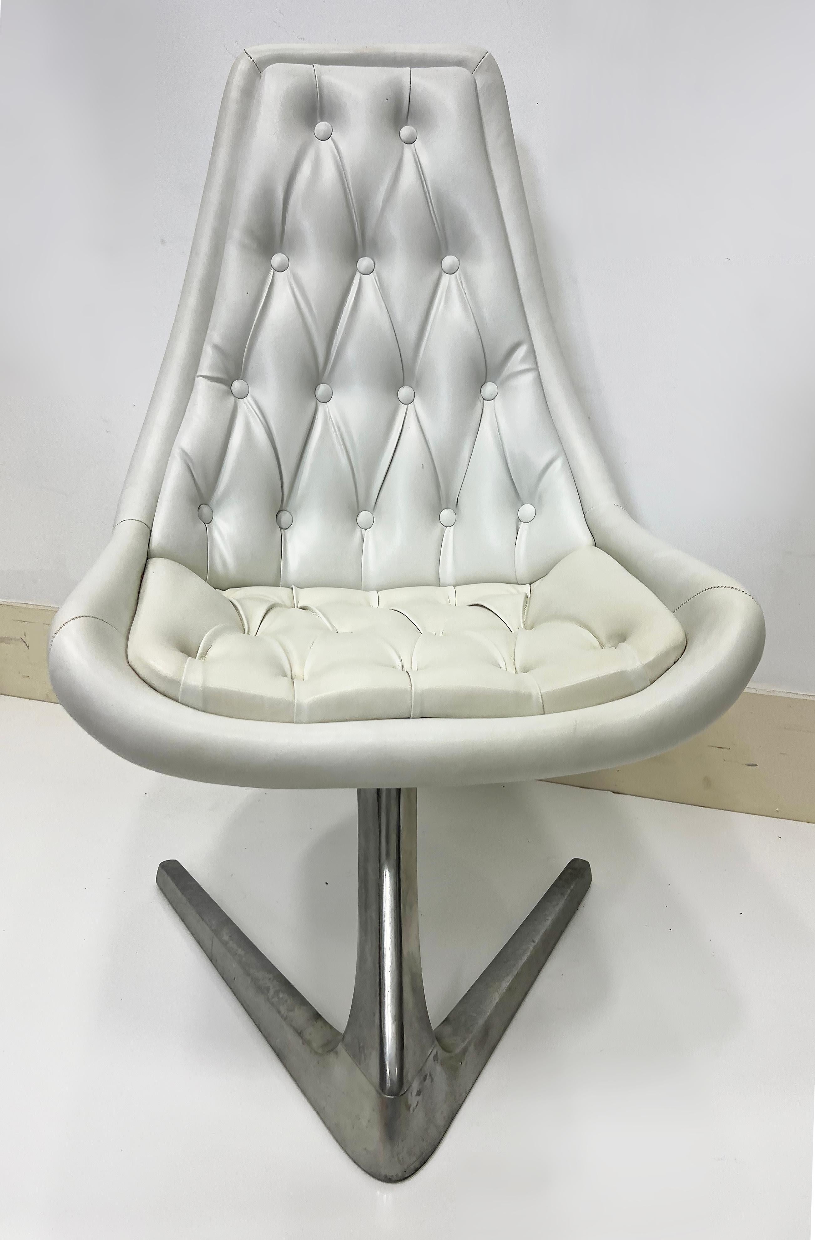 1966 Vladimir Kagan para Chrome Craft, Silla Unicornio Sculpta en Bueno estado para la venta en Miami, FL