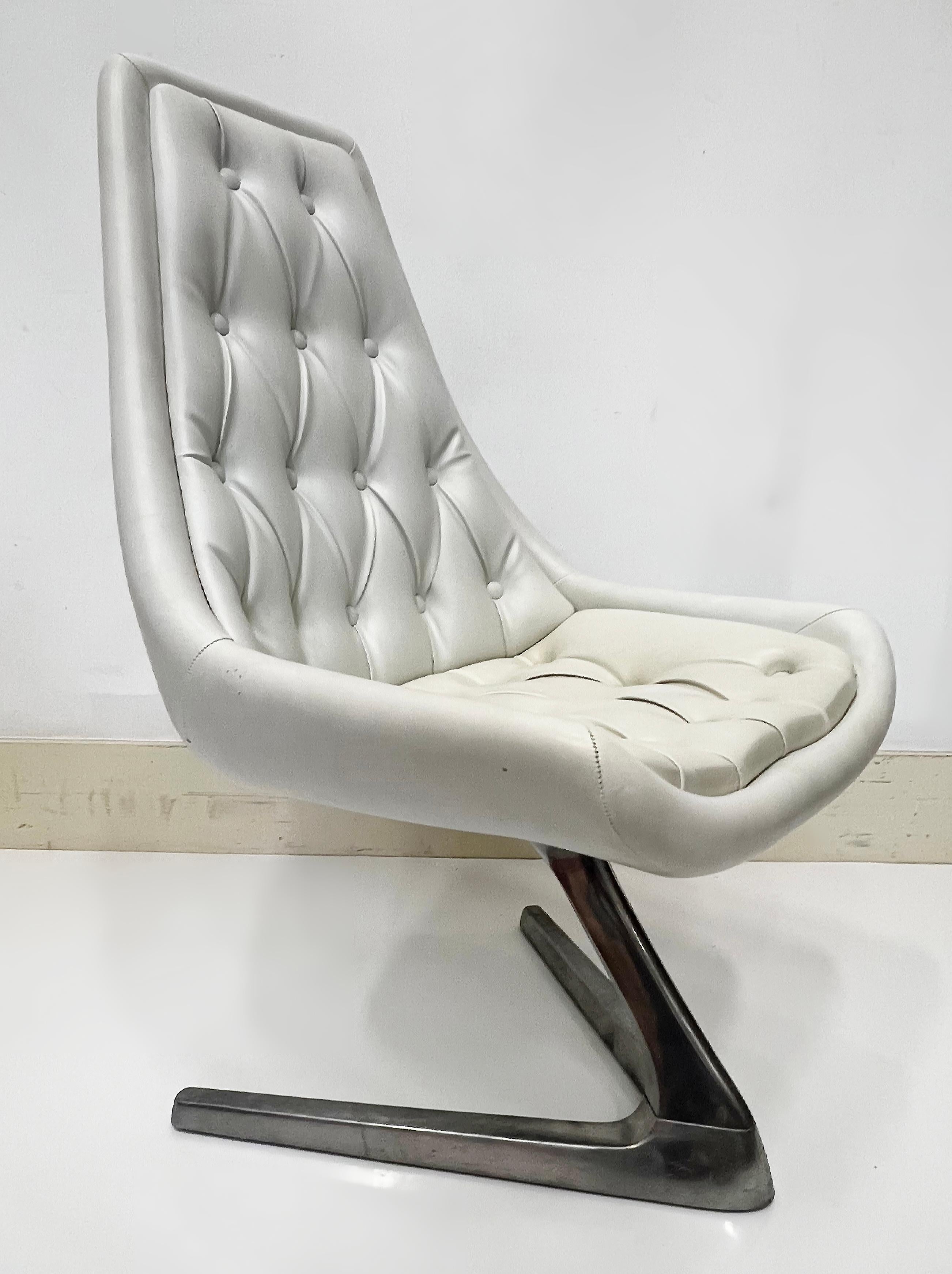 1966 Vladimir Kagan para Chrome Craft, Silla Unicornio Sculpta Metal en venta