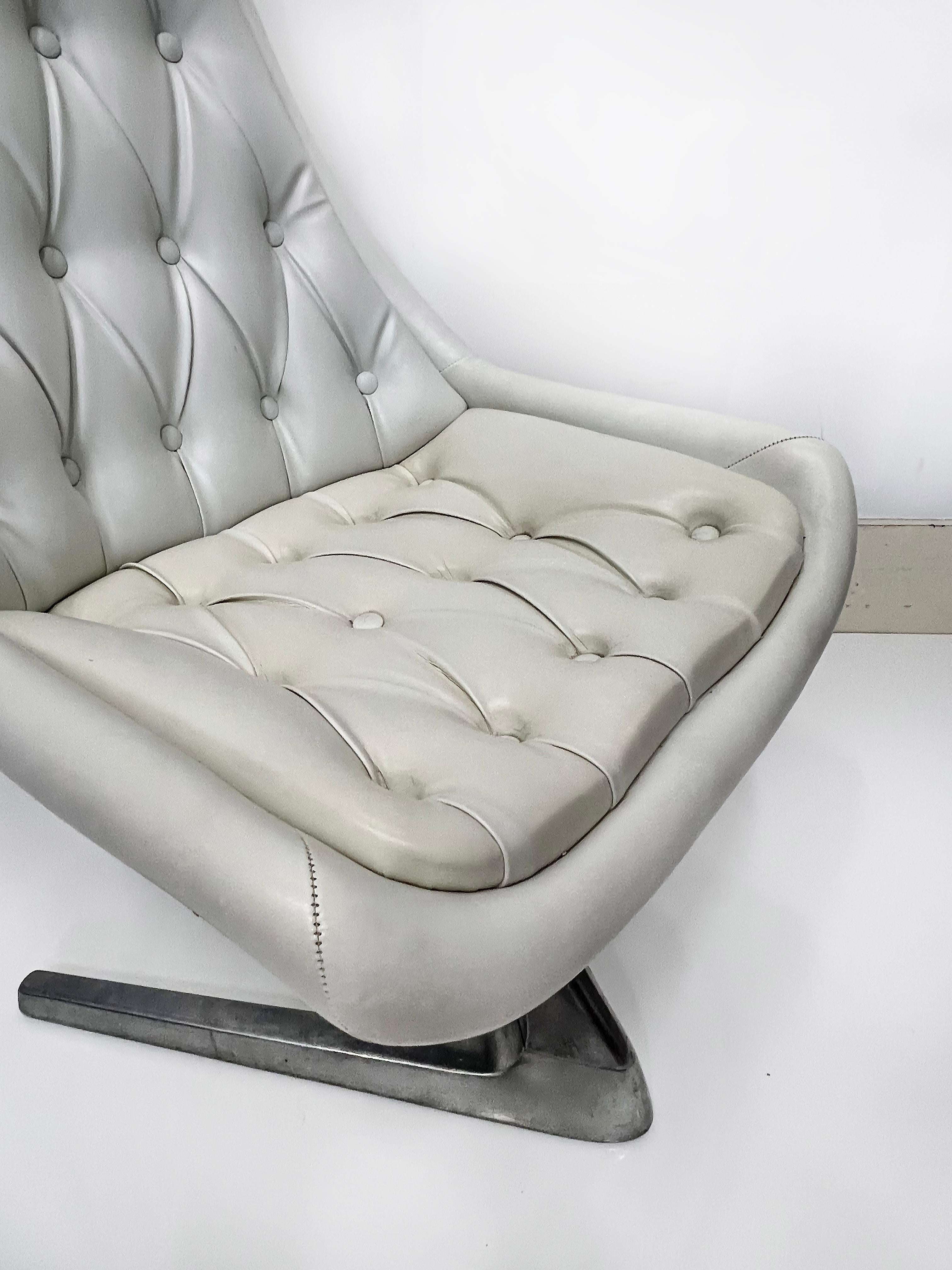 1966 Vladimir Kagan para Chrome Craft, Silla Unicornio Sculpta en venta 3
