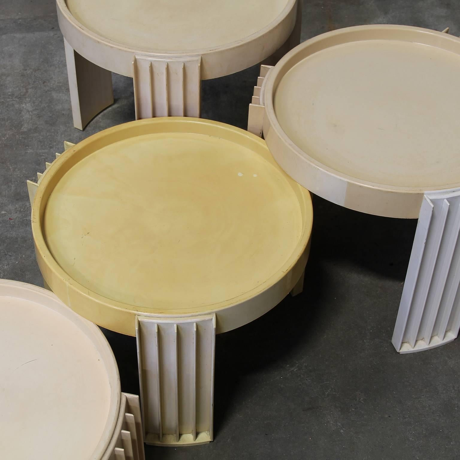 8 pièces de tables empilables Marema de Gianfranco Frattini pour Cassina, 1967 Bon état - En vente à Amsterdam IJMuiden, NL