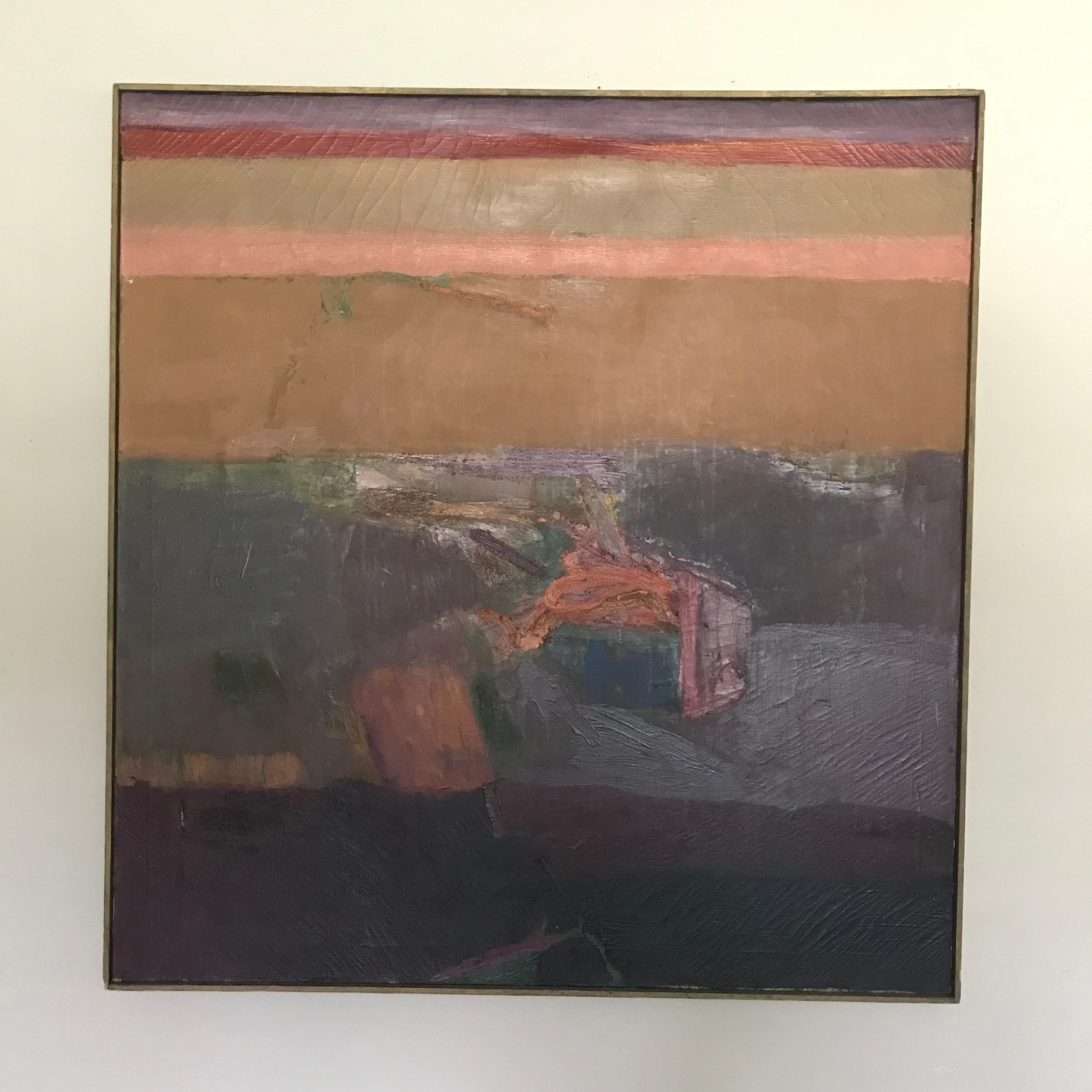 Mid-20th Century 1967 Abstract Oil Painting by James Nathan Fisher, Framed For Sale