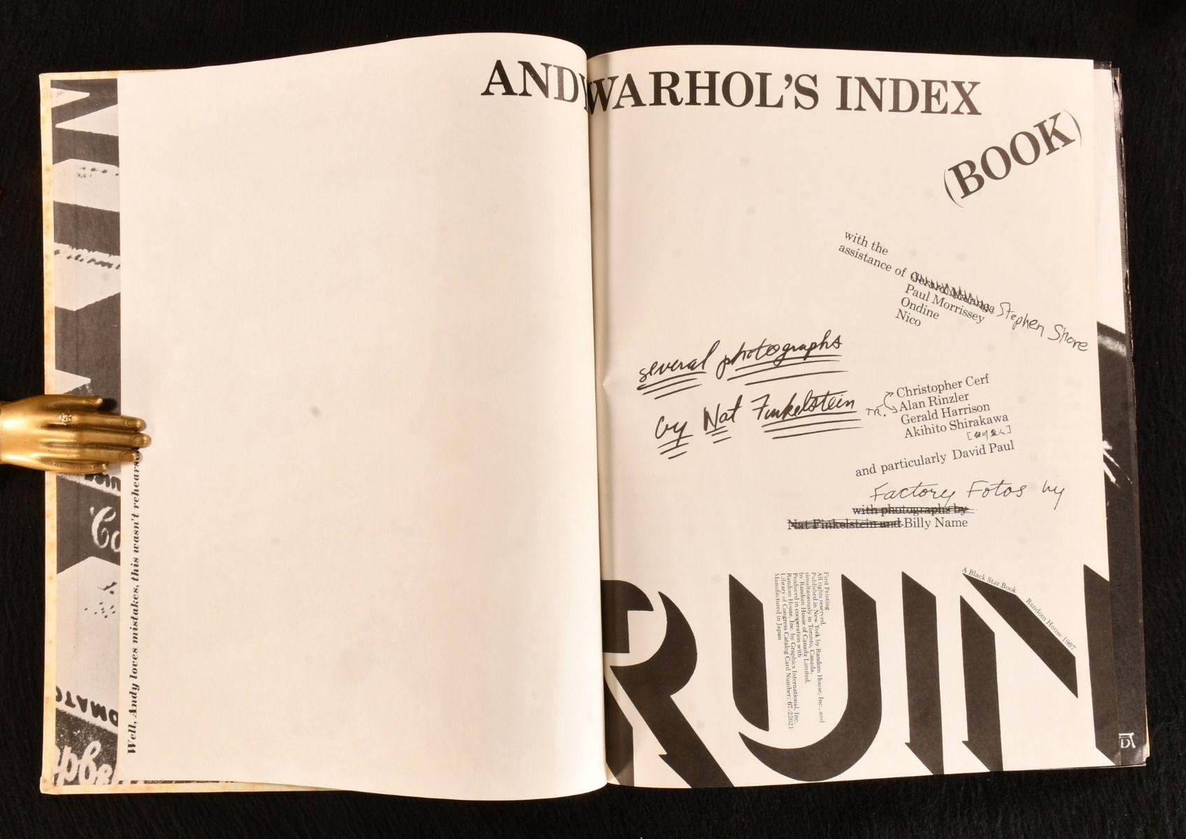 The first edition, first impression of Andy Warhol's iconic pop-up book offering a glimpse into Warhol's world.

The first edition, first impression.

Bound in the publisher's original quarter cloth with decorative pictorial boards, the front of