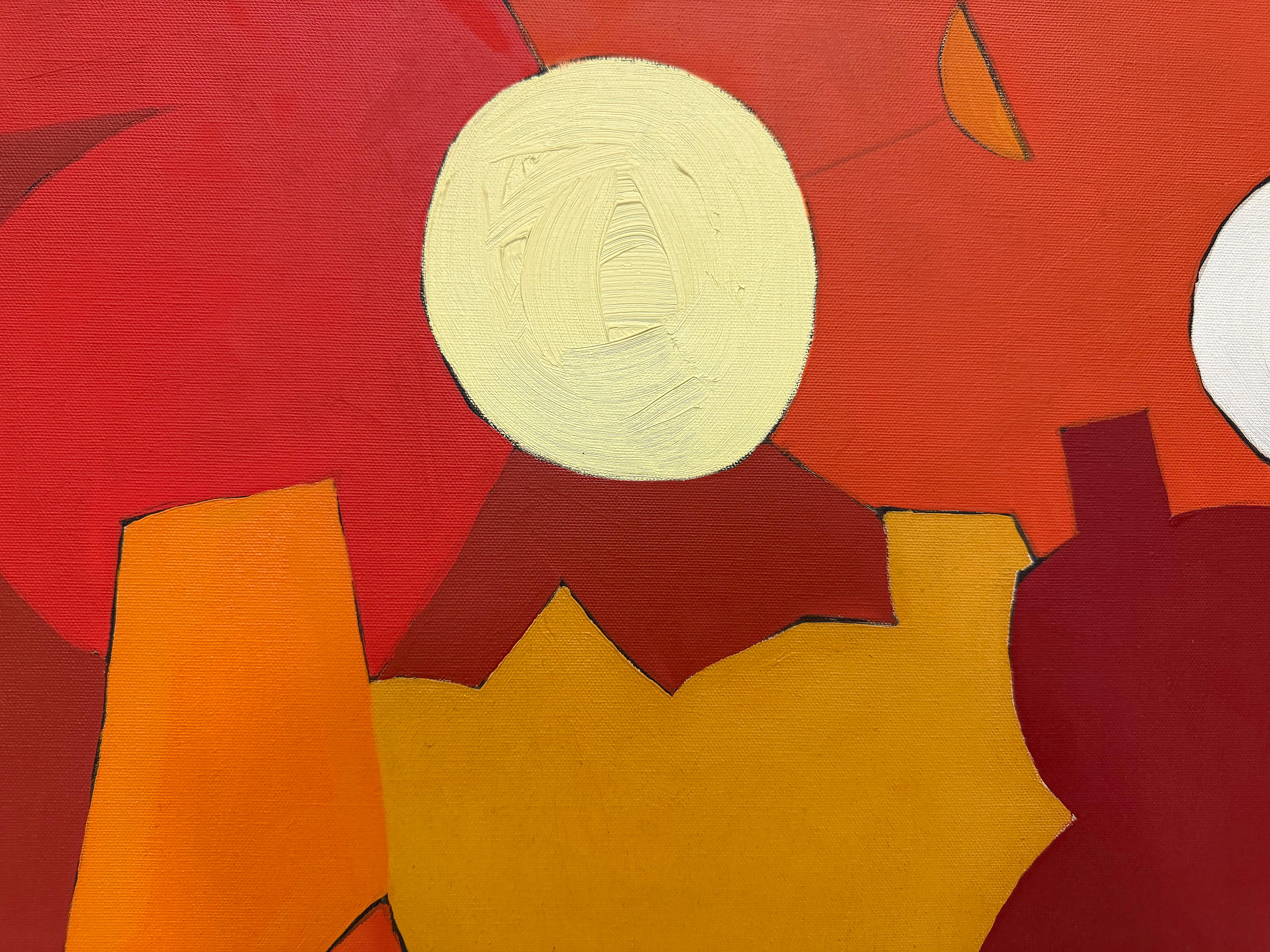1967 Arnold Weber Abstraktes Ölgemälde aus der Mitte des Jahrhunderts, Impasto auf Canavas im Angebot 3