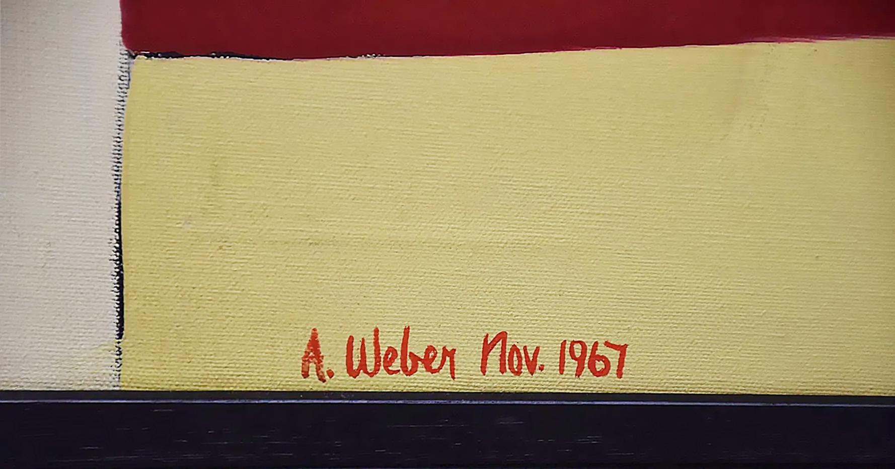 1967 Arnold Weber Abstraktes Ölgemälde aus der Mitte des Jahrhunderts, Impasto auf Canavas im Angebot 4