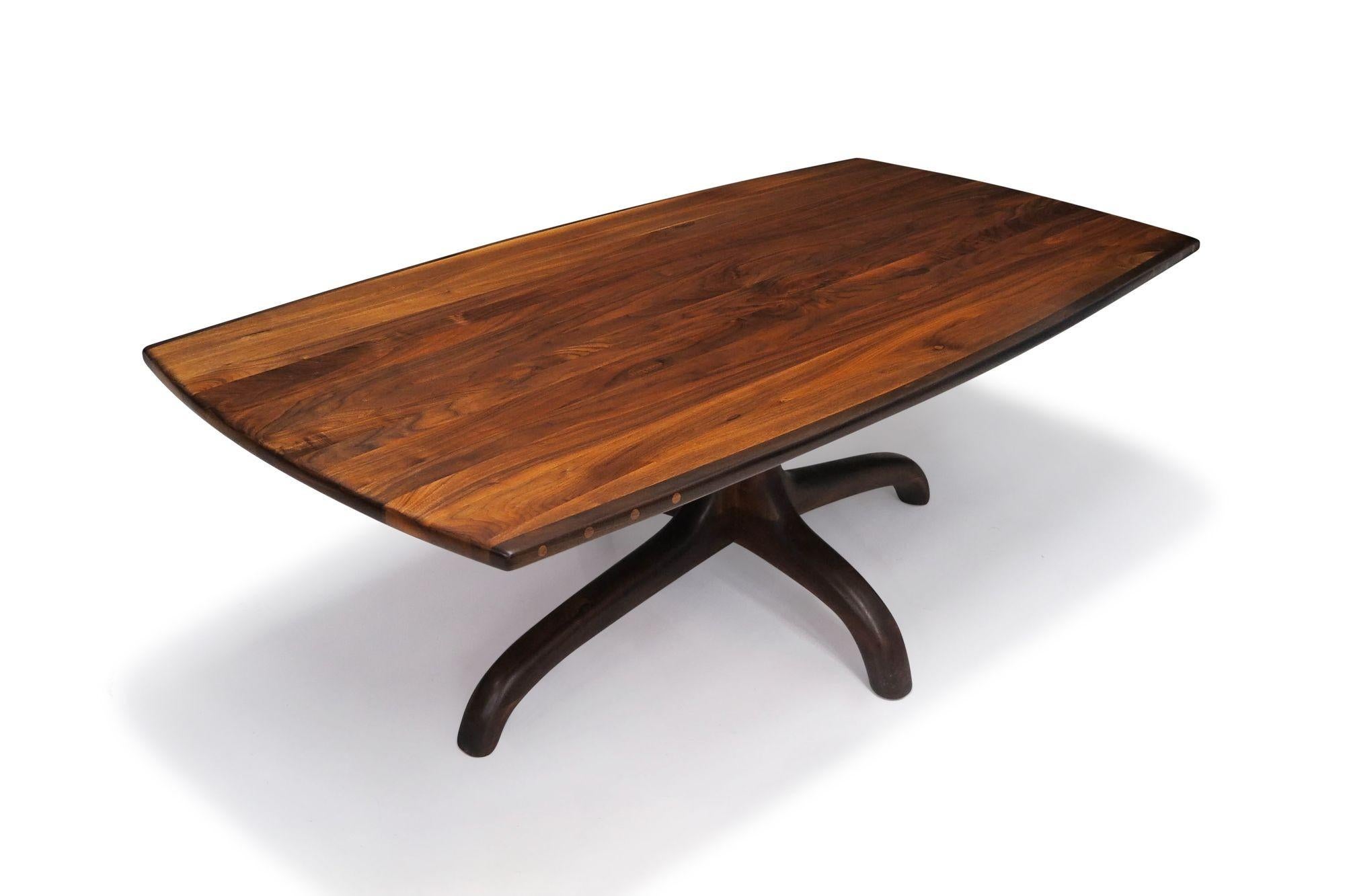 Mid-Century Modern 1967 Arthur Espenet Carpenter Black Walnut Dining Table For Sale