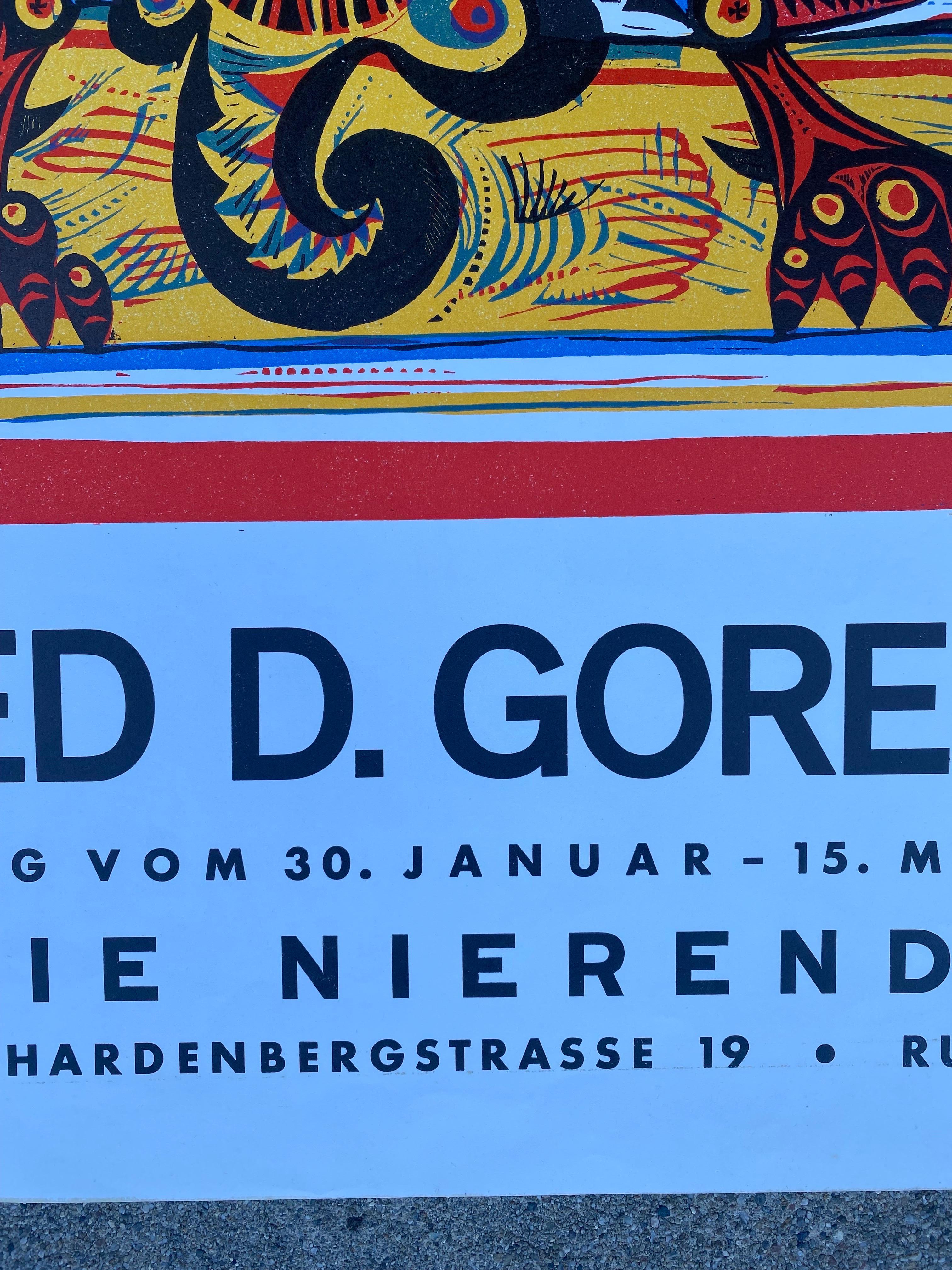 German 1967 Arwed D. Gorella For Galerie Nierendorf, Berlin Advertising Print For Sale