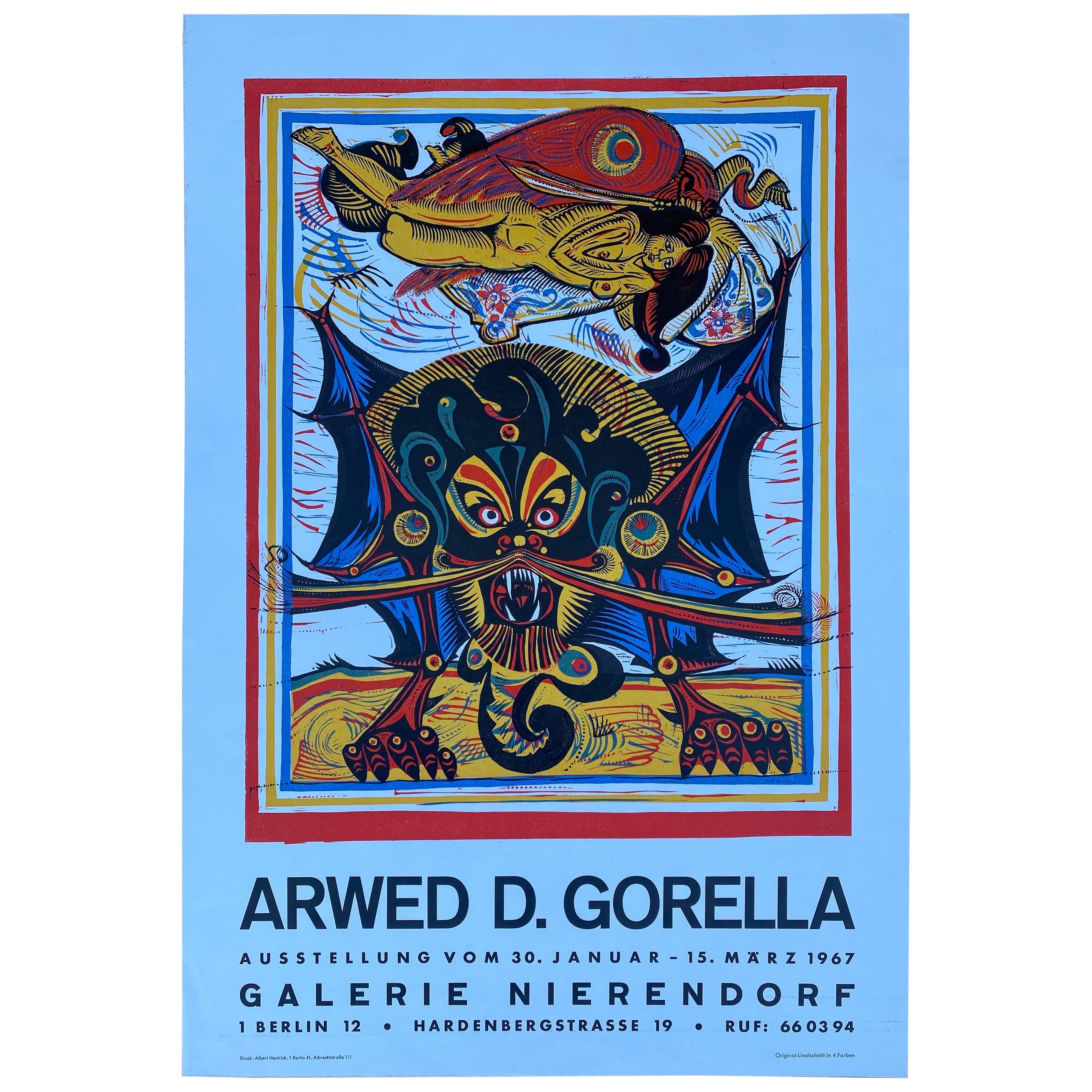 1967 Arwed D. Gorella für die Galerie Nierendorf, Berlin, Werbedruck, gebogen im Angebot