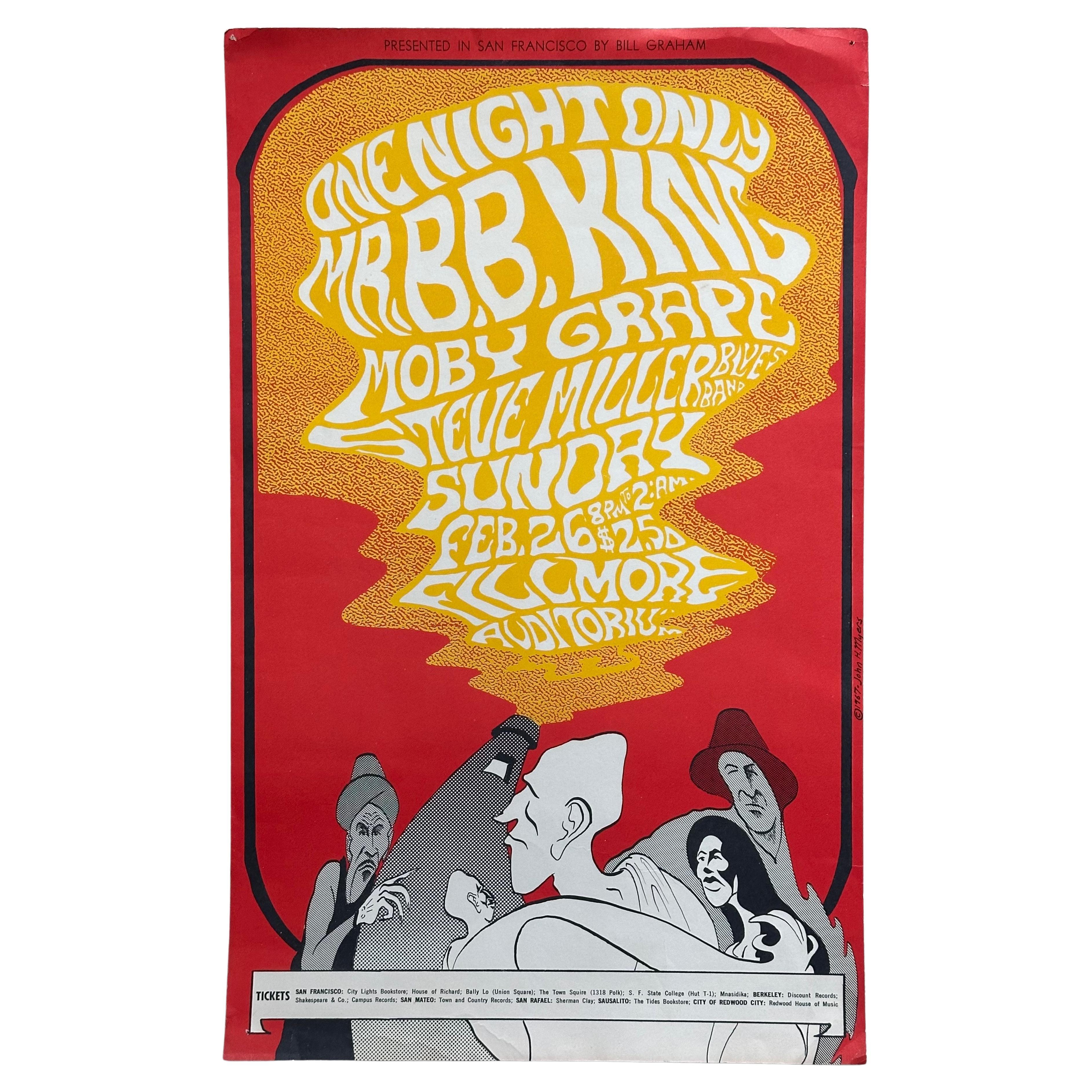 1967 Bill Graham Fillmore Concert Poster — B.B. King, Steve Miller Band