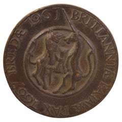 Antique 1967 Bronze Relief Medallion 