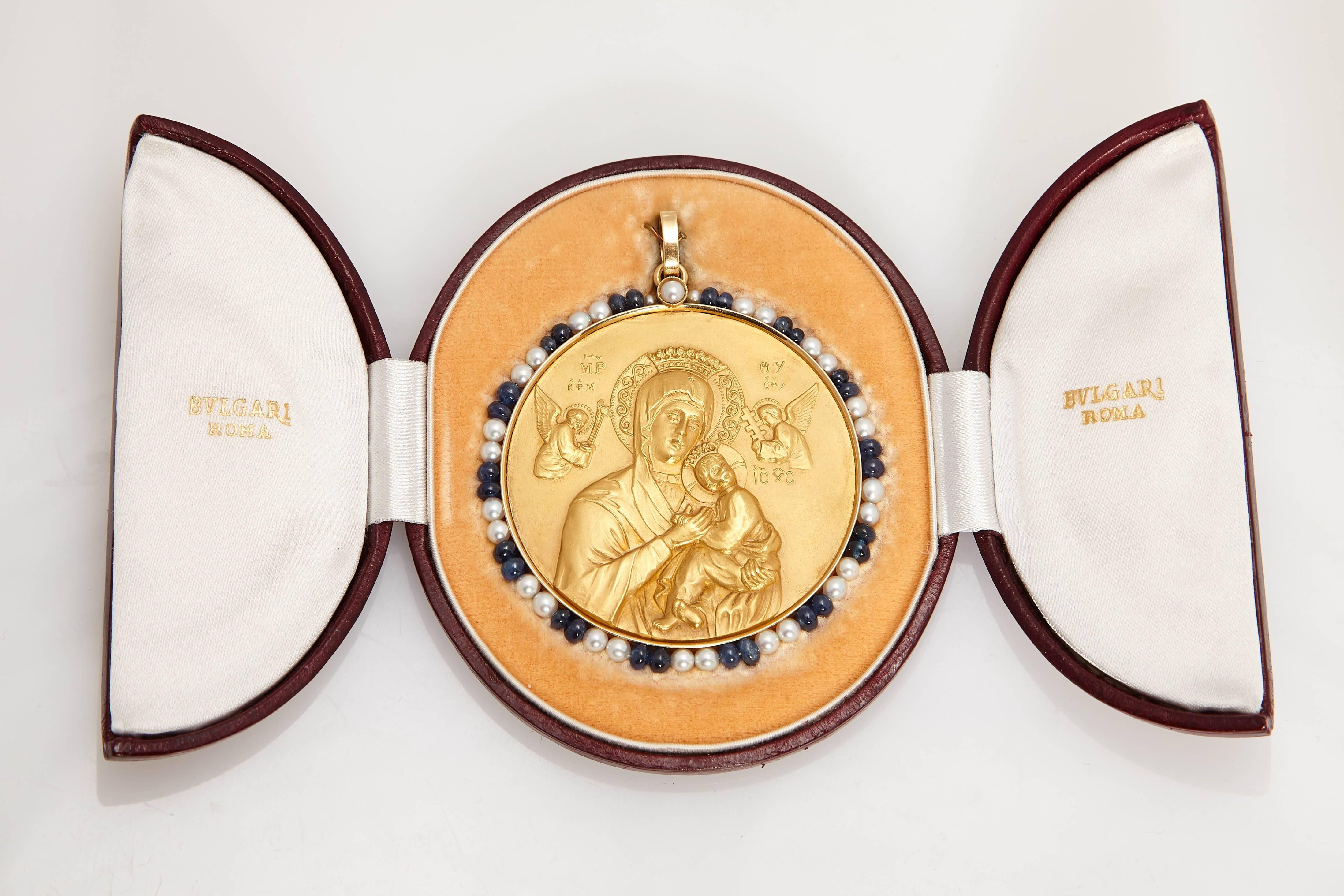1967 Bulgari Baptism Gold-Anhänger in Originalverpackung im Zustand „Hervorragend“ im Angebot in New York, NY