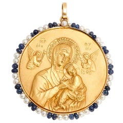 Used 1967 Bulgari Baptism Gold Pendant in Original Box
