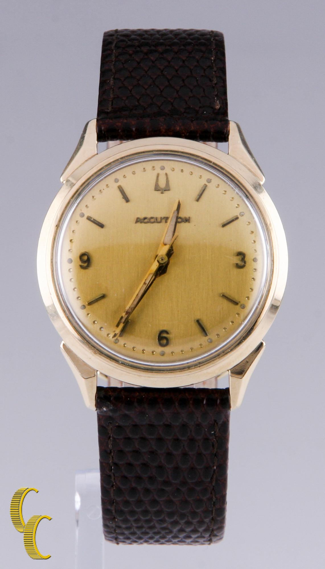 Mouvement : 214.
Affaire B. 88295.
Année : 1967.
Poids : 37,9 grammes.
La boîte d'origine et les documents ne sont pas inclus.
Cette montre est garantie authentique. Garantie d'un an incluse dans l'achat.

Boîtier en or jaune 10k.
Diamètre : 34