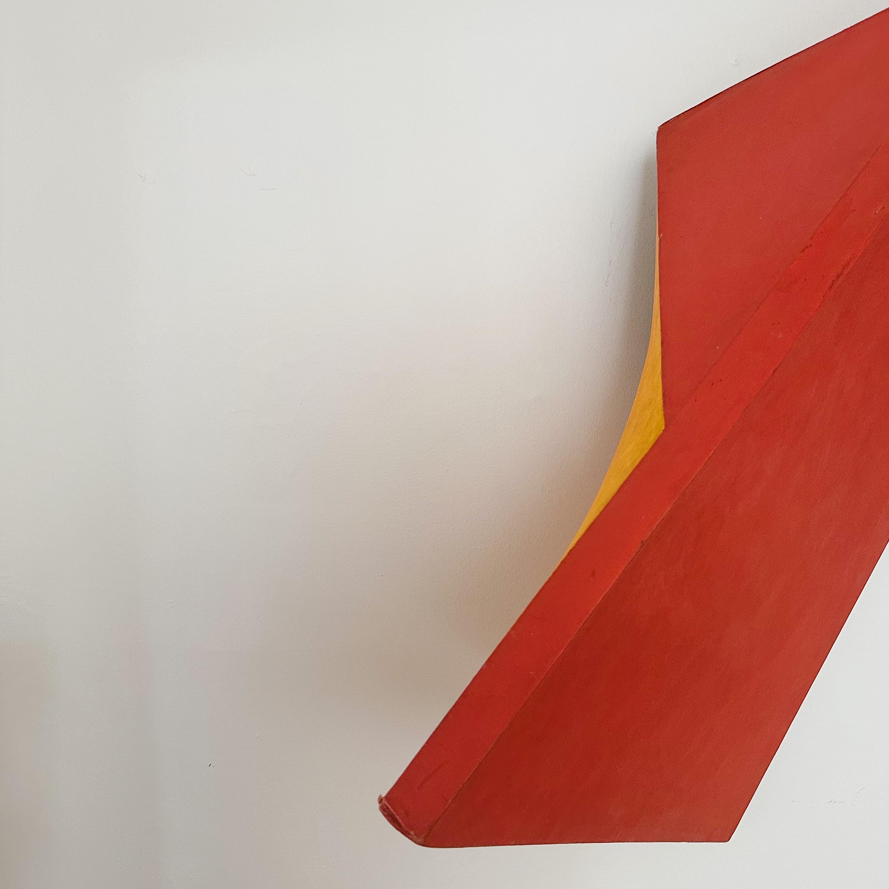 Mid-Century Modern 1967 Charles Hinman Red and Orange Shaped Canvas from Richard Himmel Estat For Sale