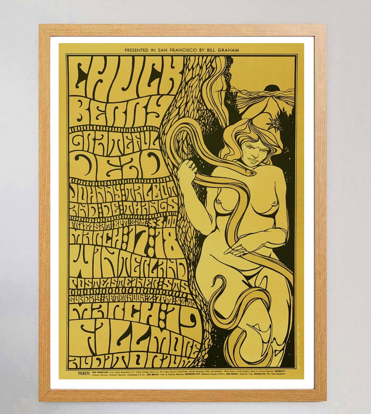 American 1967 Chuck Berry & The Grateful Dead - Fillmore Original Vintage Poster For Sale