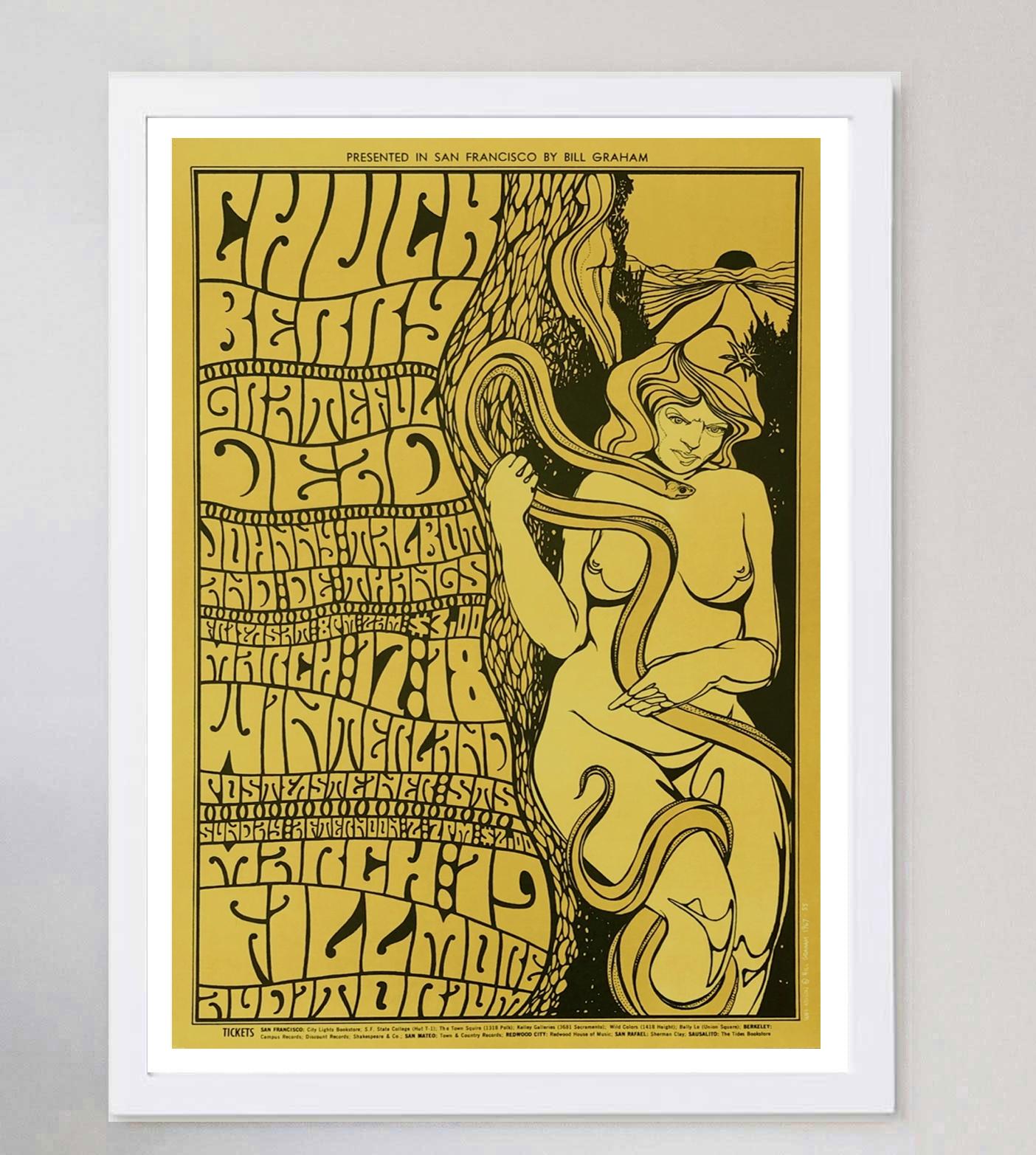 1967 Chuck Berry & The Grateful Dead - Fillmore Poster originale d'epoca In condizioni buone in vendita a Winchester, GB