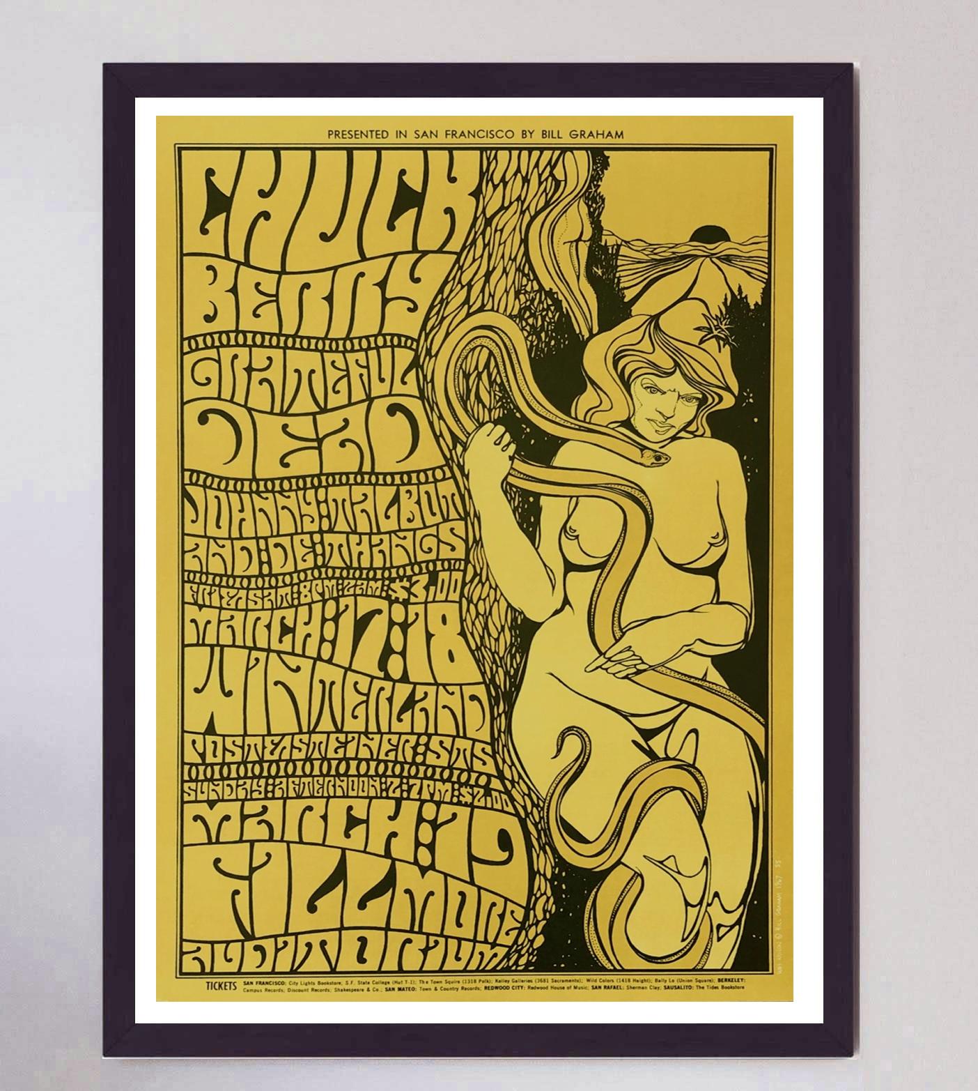 Mid-20th Century 1967 Chuck Berry & The Grateful Dead - Fillmore Original Vintage Poster For Sale