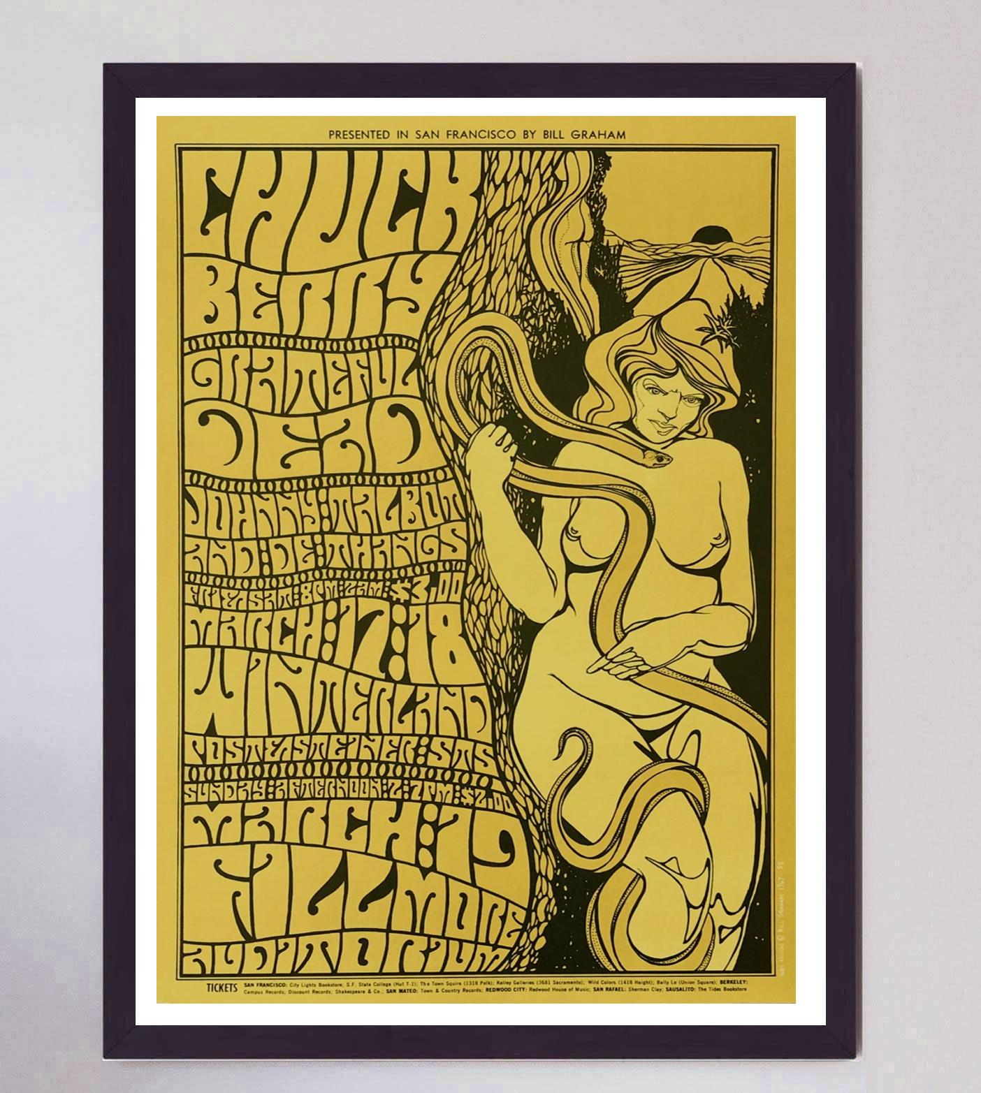 Metà XX secolo 1967 Chuck Berry & The Grateful Dead - Fillmore Poster originale d'epoca in vendita