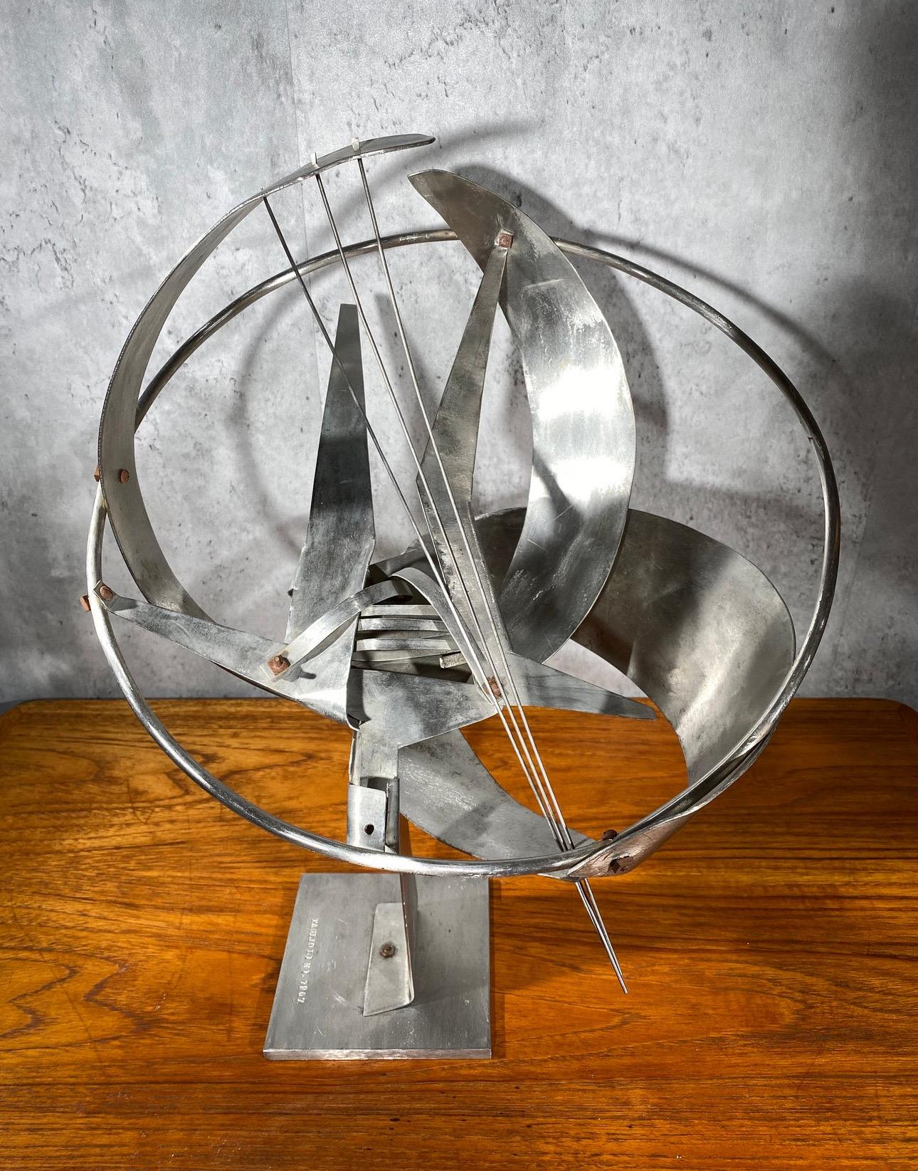 1967 Contemporary Alessandro Tagliolini Abstract Metal Sculpture In Good Condition For Sale In San Carlos, CA