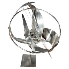 Vintage 1967 Contemporary Alessandro Tagliolini Abstract Metal Sculpture