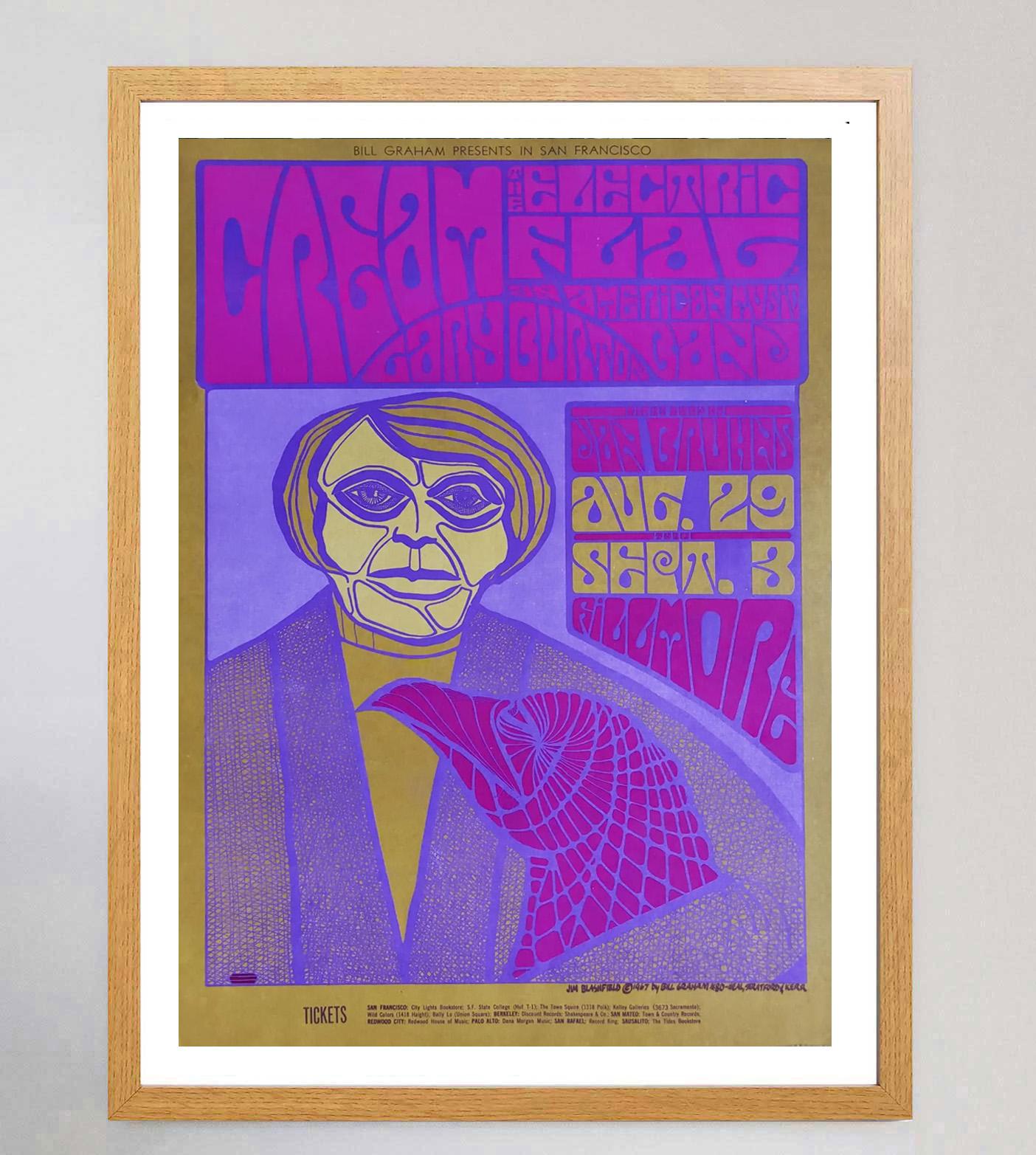 Metà XX secolo 1967 Cream - Fillmore Poster originale d'epoca in vendita