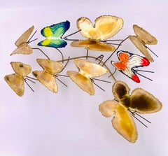 1967 Curtis Jere Signed Enamel Butterfly Swarm Wall Sculpture
