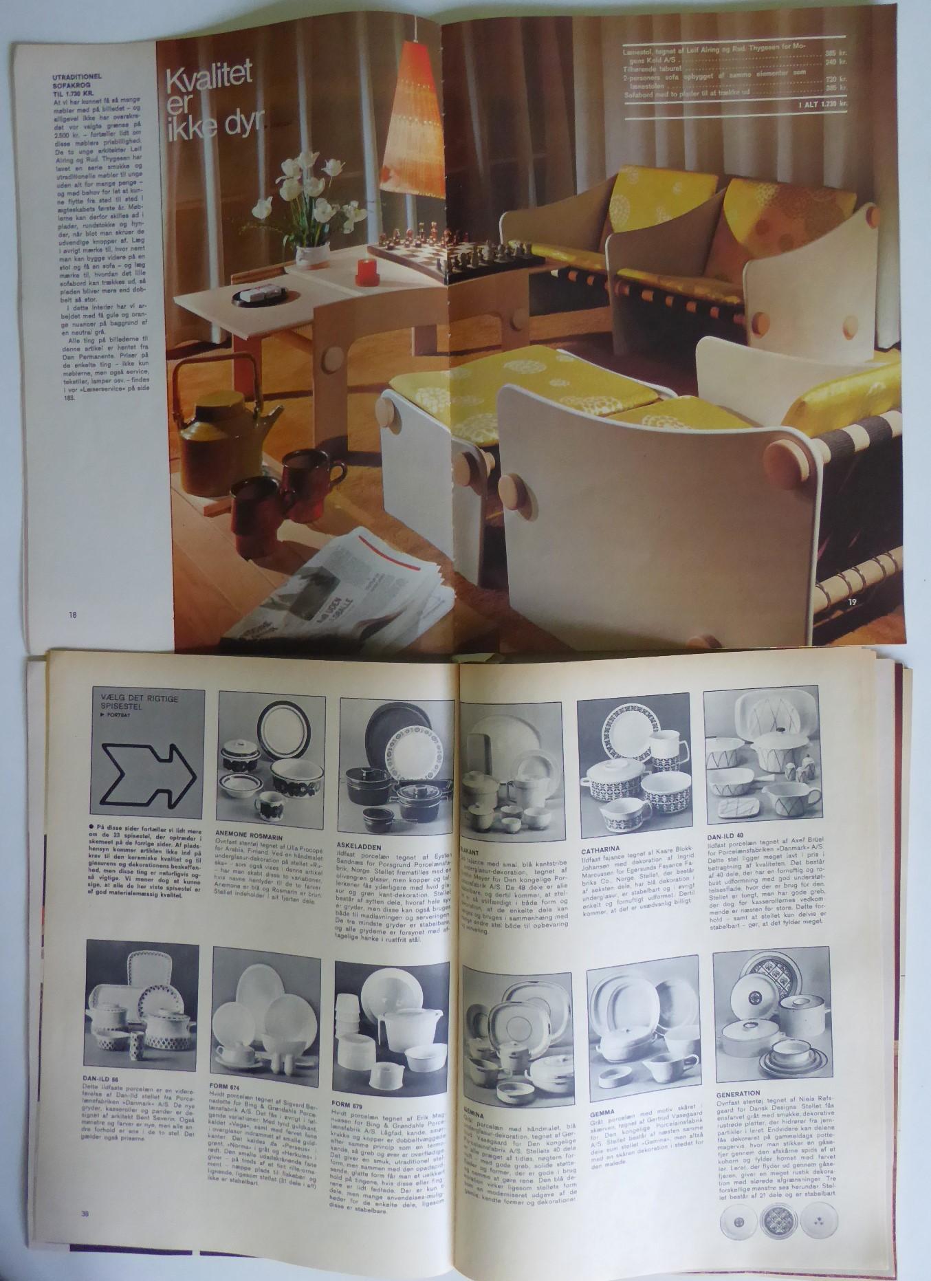 1967 Riviste d'epoca in lingua danese Bo Bedre Design scandinavo per la casa in vendita 3