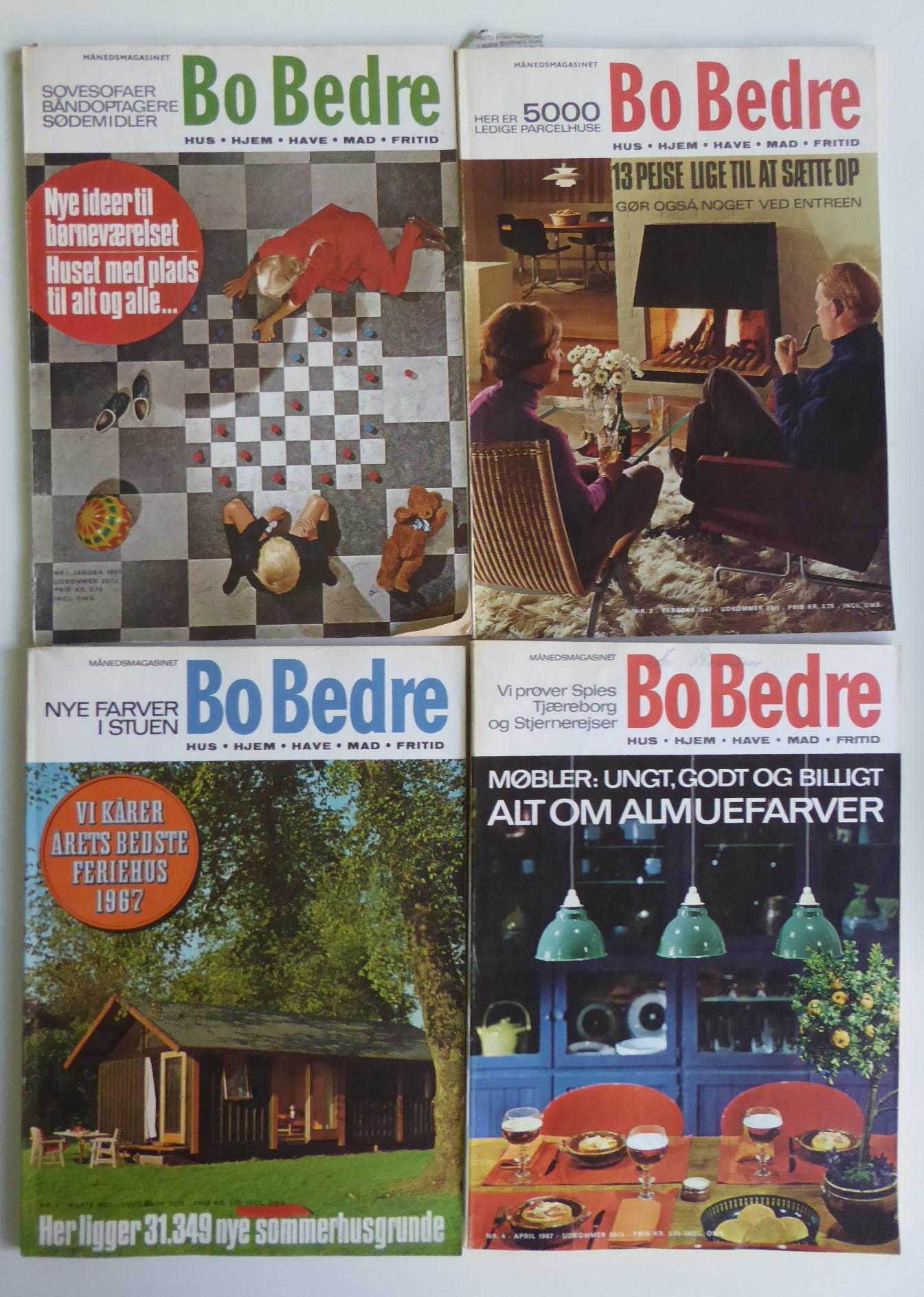 Scandinavo moderno 1967 Riviste d'epoca in lingua danese Bo Bedre Design scandinavo per la casa in vendita