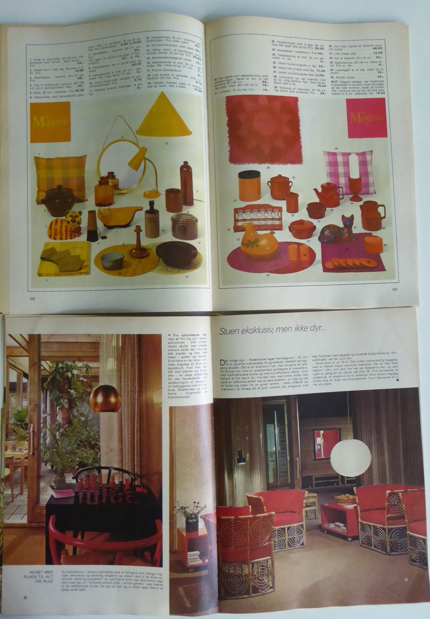 Carta 1967 Riviste d'epoca in lingua danese Bo Bedre Design scandinavo per la casa in vendita