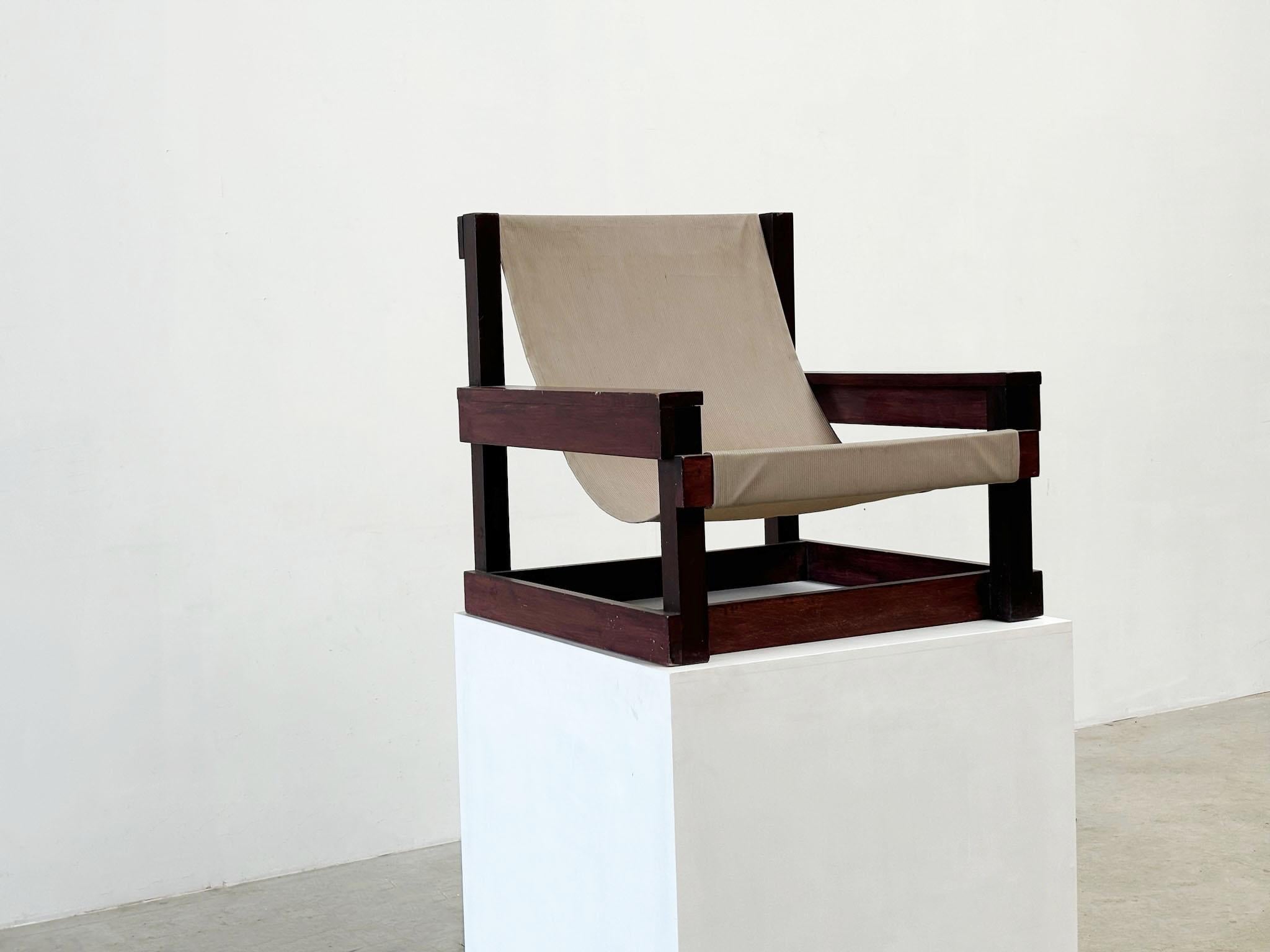 Chêne 1967 Chaise sculpturale hollandaise 
