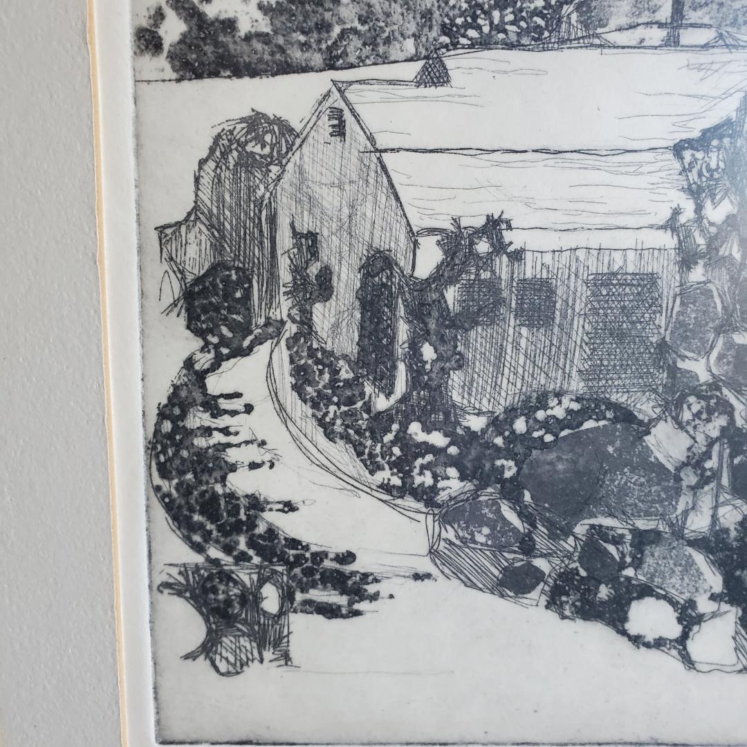 1967 Radierung mit dem Titel, datiert, signiert „Nocturnal Abode“ #3/7 des Künstlers H Valoff im Angebot 4