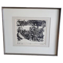 1967 Etching Titled, Dated, Signed "Nocturnal Abode" #3/7 by Artist H Valoff