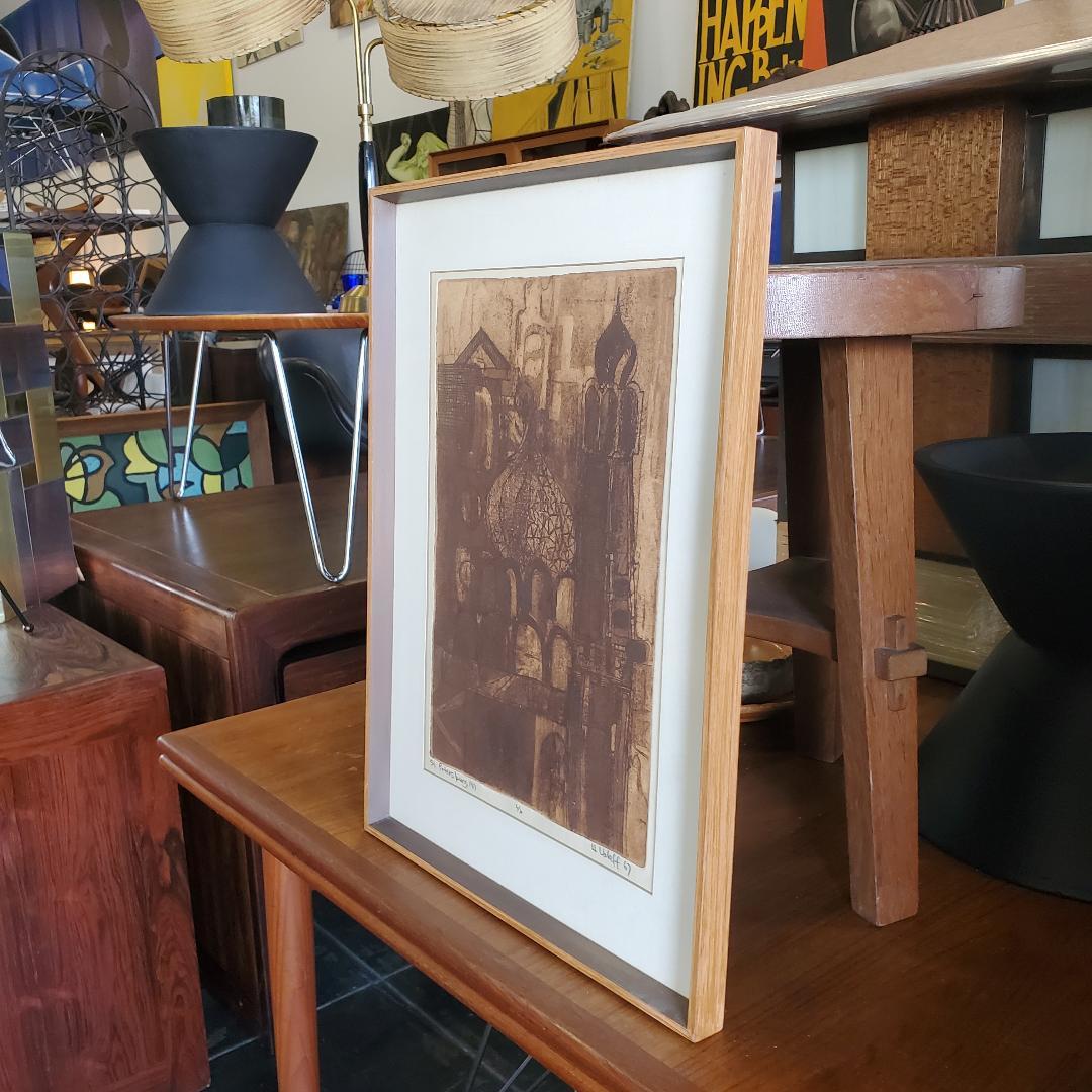 Mid-Century Modern 1967 Etching Titled, Dated, Signed Number 