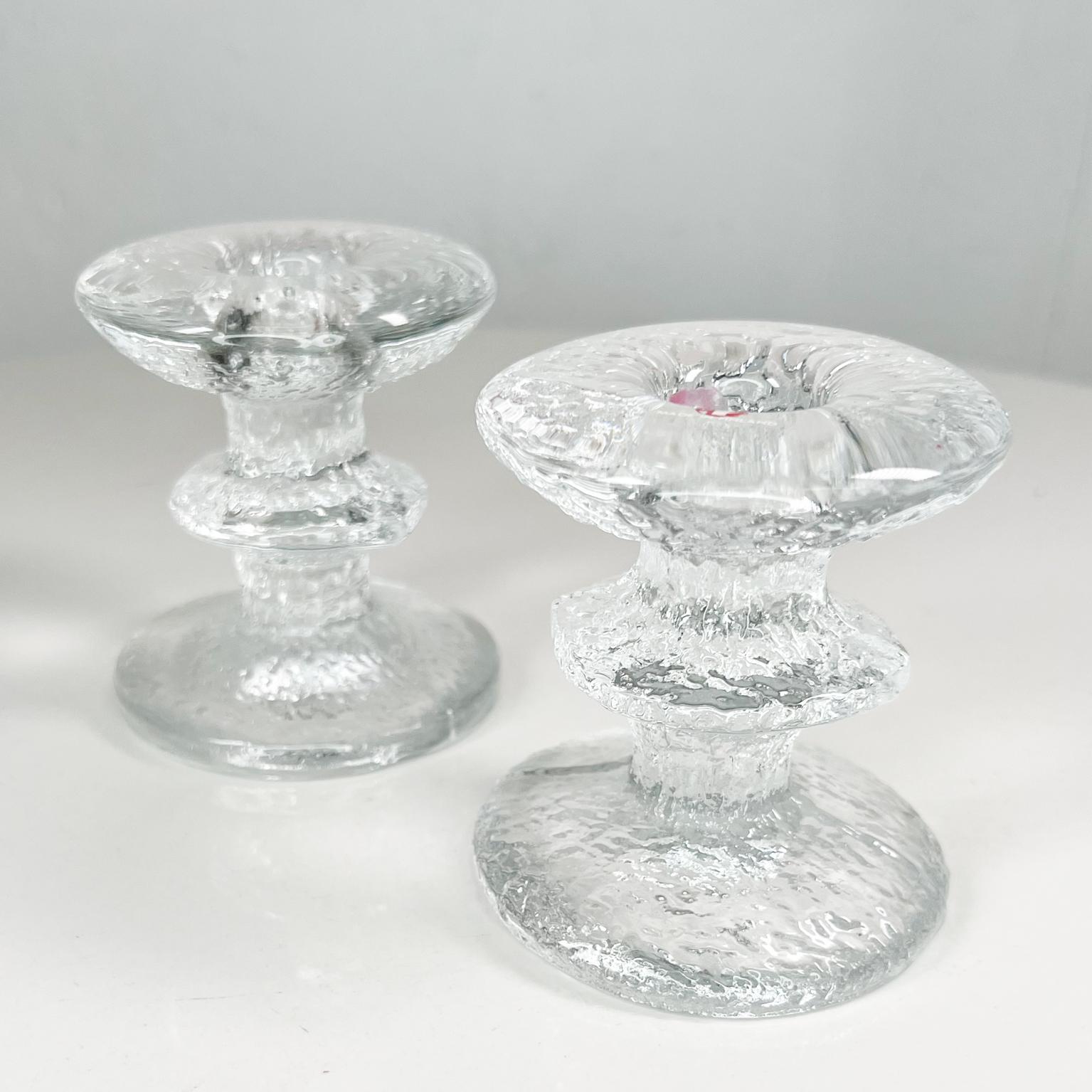 1967 Festivo Ring Art Glass Candle Holders by Timo Sarpaneva Finland In Good Condition For Sale In Chula Vista, CA